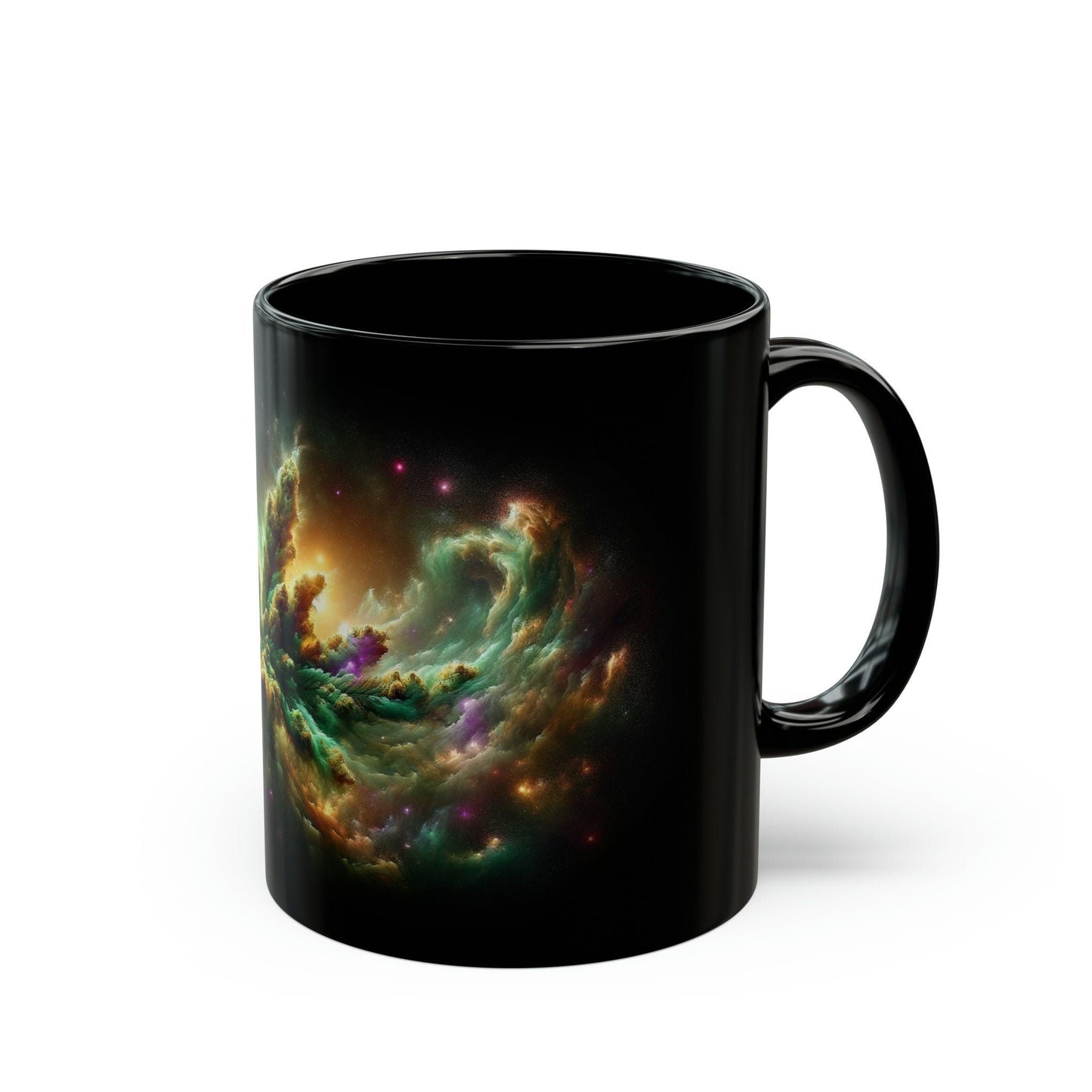 WEED NEBULA - BLACK Base Coffee Mugs - Perfect Gift for Smokers, Stoners, Marijuana Lovers, Growers; Weed Mug / Space Mug for Stoners