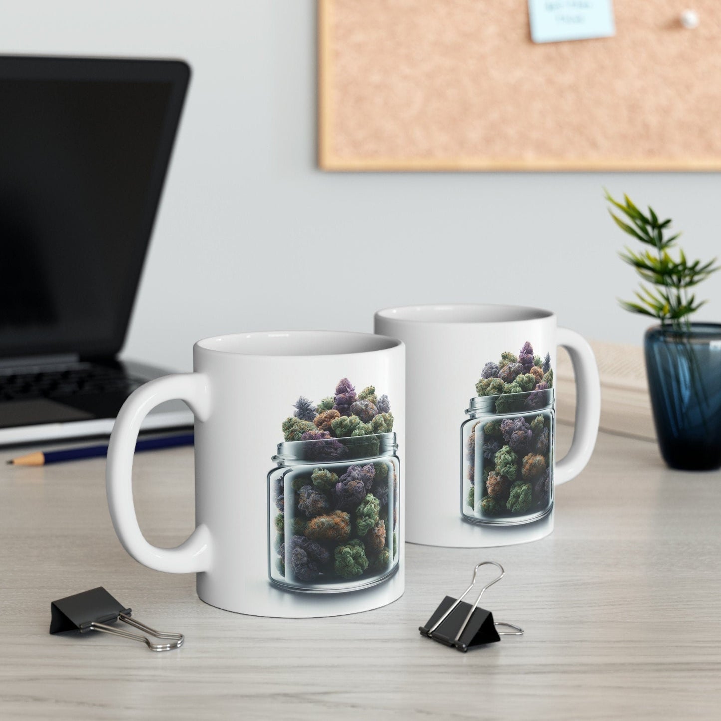Jar of WEED - WEED Themed Coffee Mug - Perfect Gift for Smokers/Stoner, Marijuana Lover; Wake and Bake Mug - Weed Mug / Stoner Mug