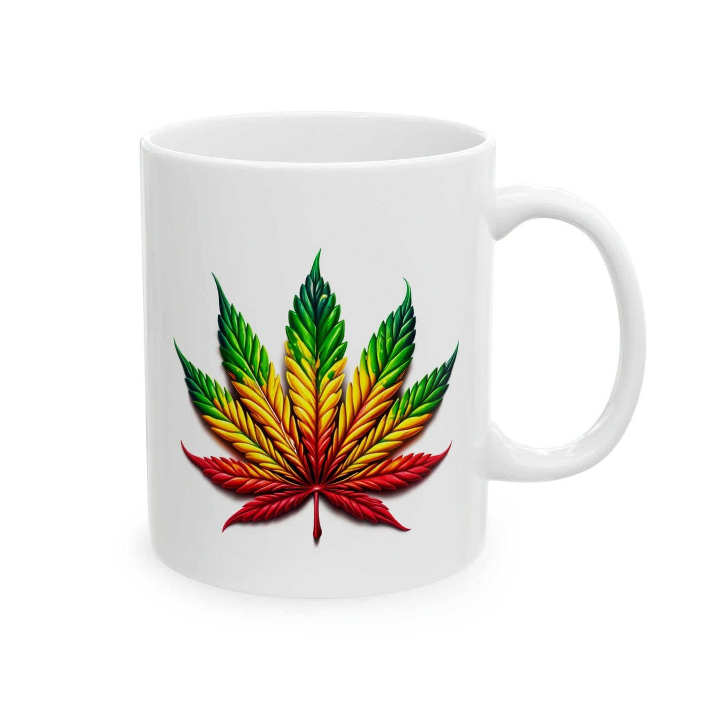 RASTA WEED LEAF - Marijuana Themed Coffee Mugs - Perfect Gift for Smokers / Stoners; Wake and Bake Mug - Weed Mug / Stoner Mug