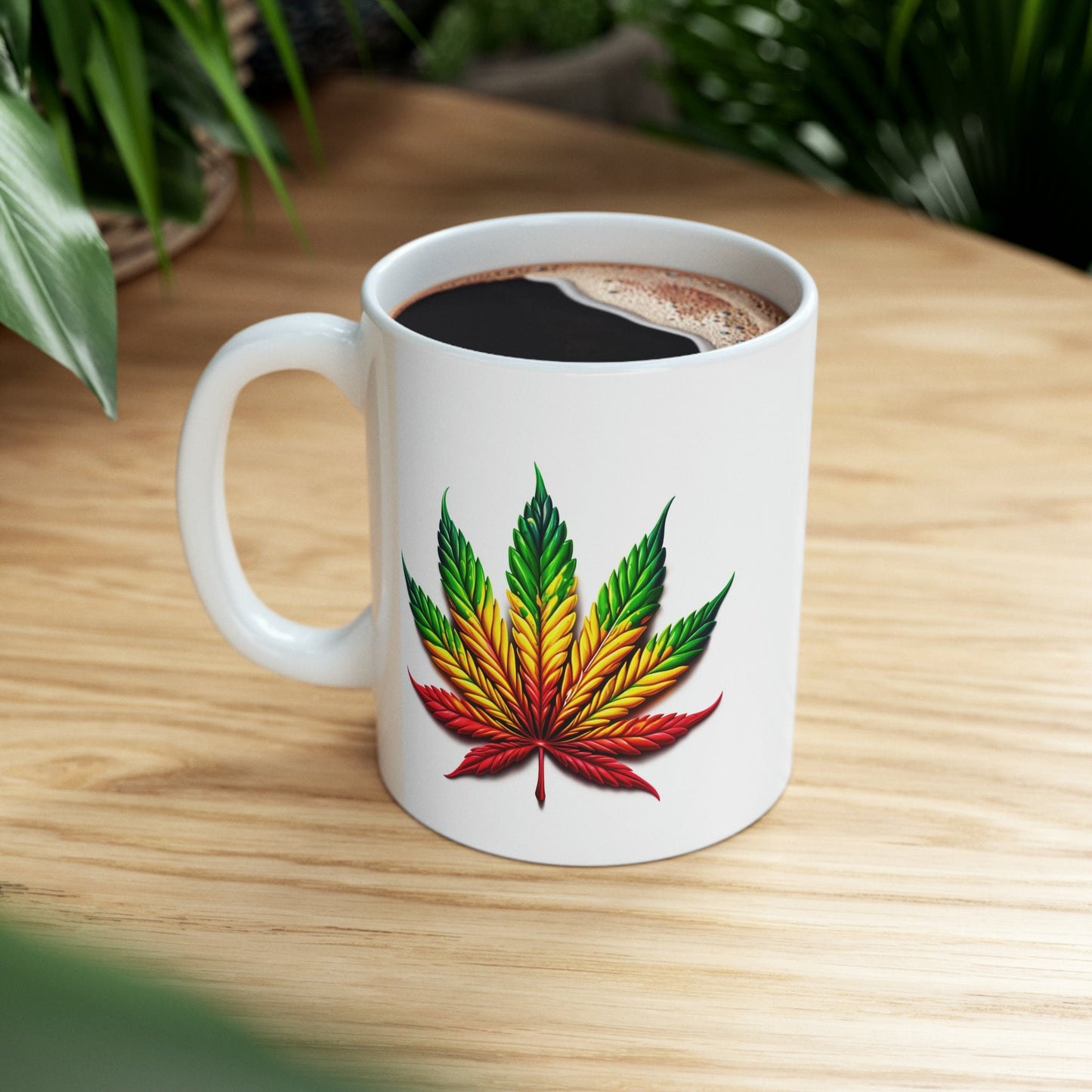 RASTA WEED LEAF - Marijuana Themed Coffee Mugs - Perfect Gift for Smokers / Stoners; Wake and Bake Mug - Weed Mug / Stoner Mug