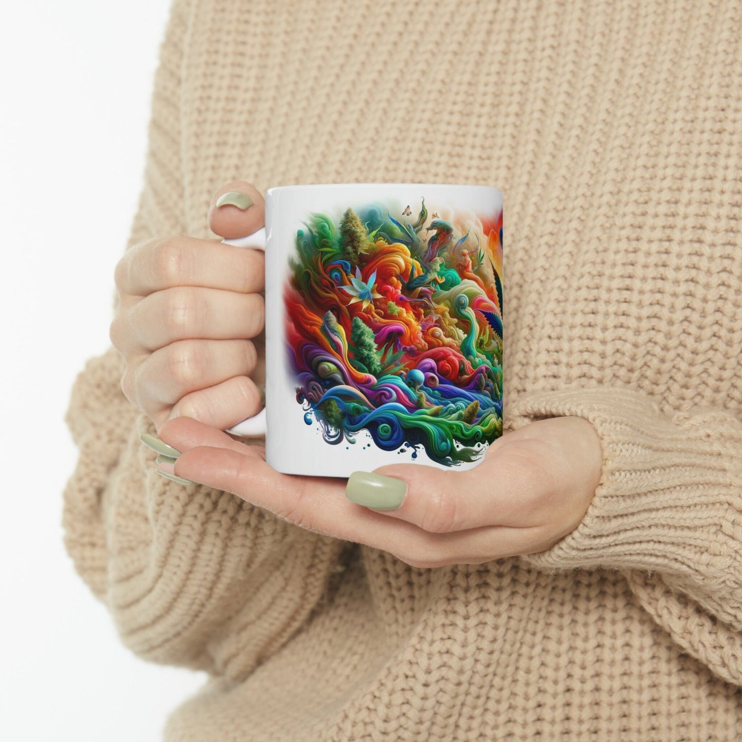 ARTSY WEED Mug - Marijuana Themed Coffee Mugs - Perfect Gift for Smokers / Stoners; Wake and Bake Mug - Weed Mug / Stoner Mug