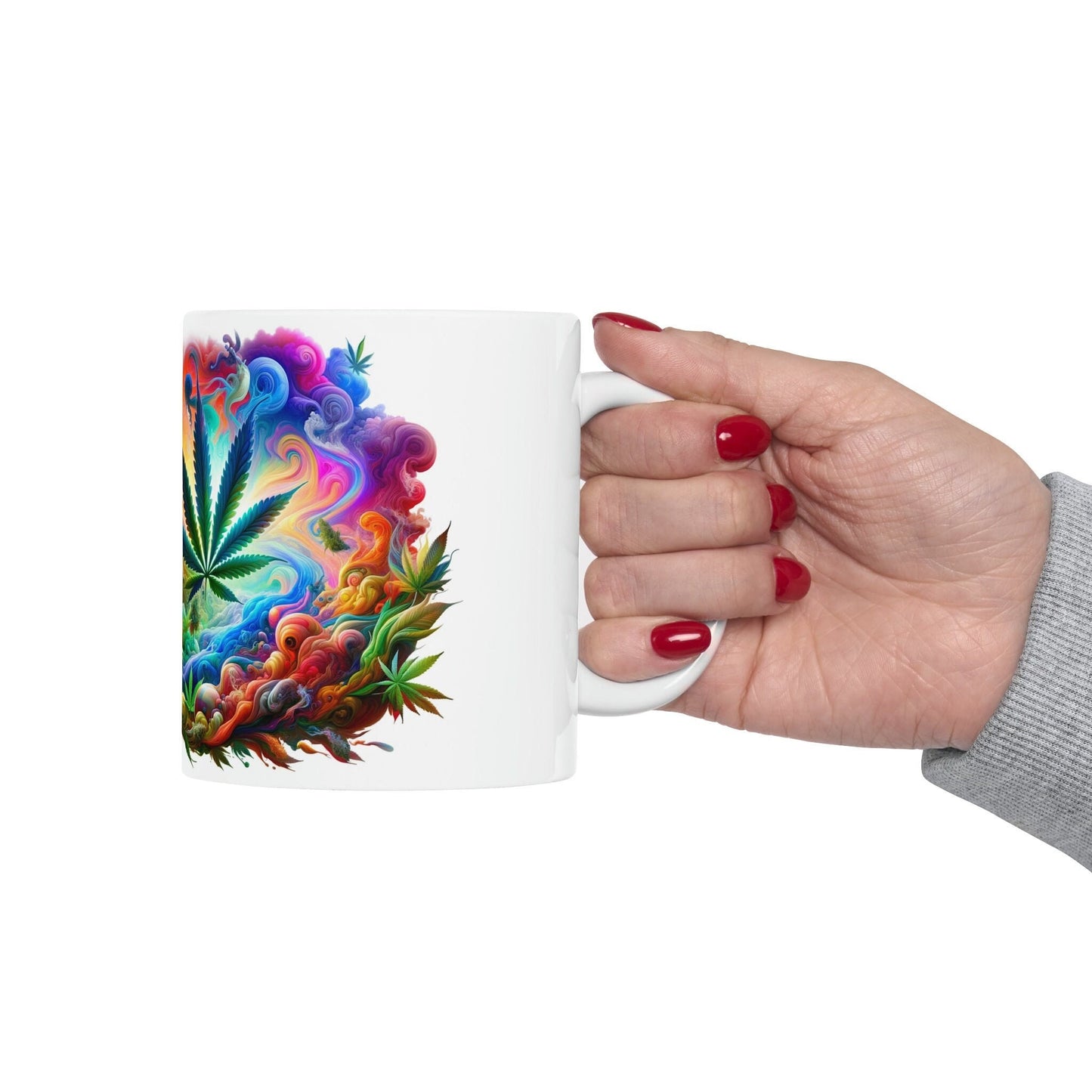 ARTSY WEED Mug - Marijuana Themed Coffee Mugs - Perfect Gift for Smokers / Stoners; Wake and Bake Mug - Weed Mug / Stoner Mug