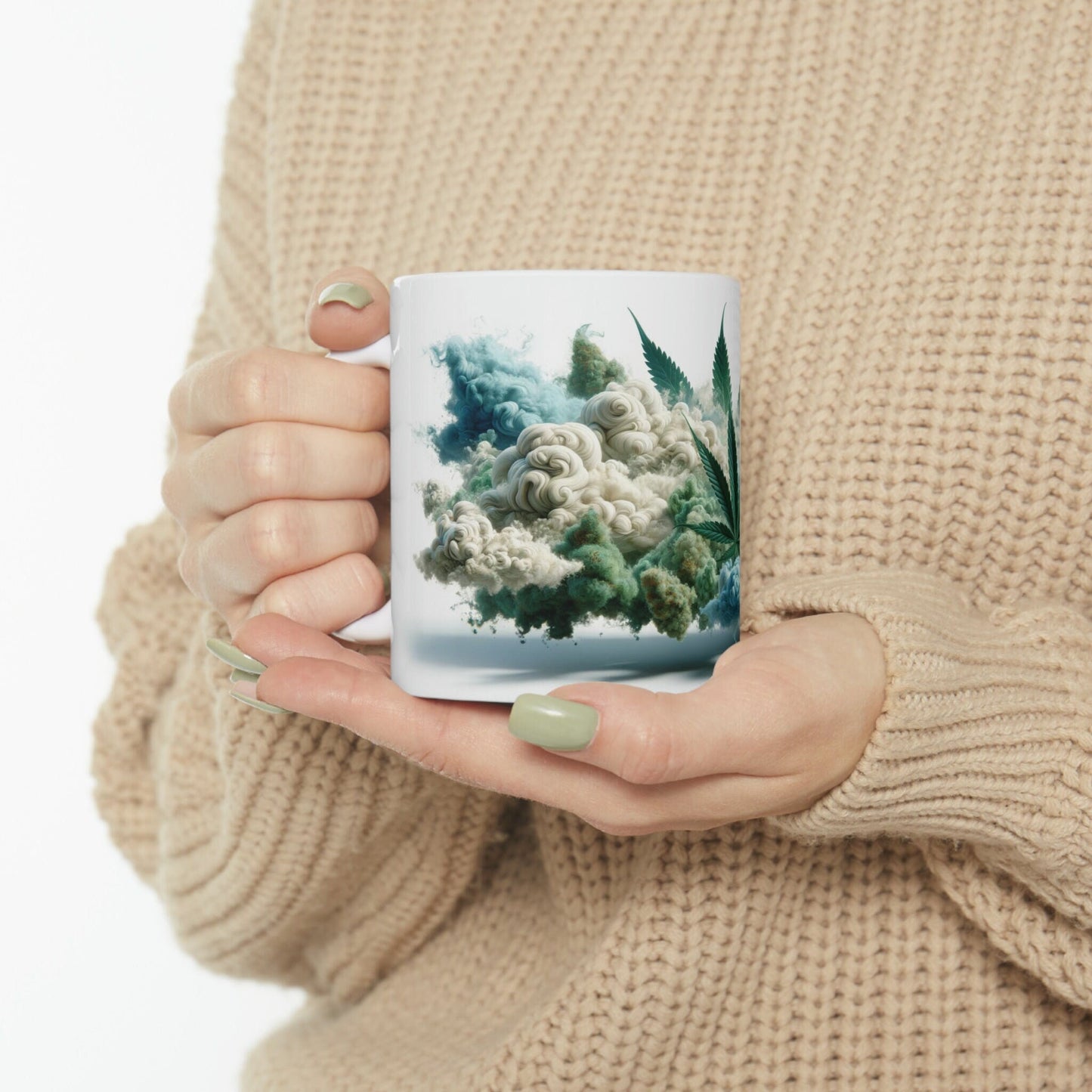 WEED CLOUD - Marijuana Themed Coffee Mug - Perfect Gift for Smokers/Stoners, Marijuana Lover; Wake and Bake Mug - Weed Mug / Stoner Mug