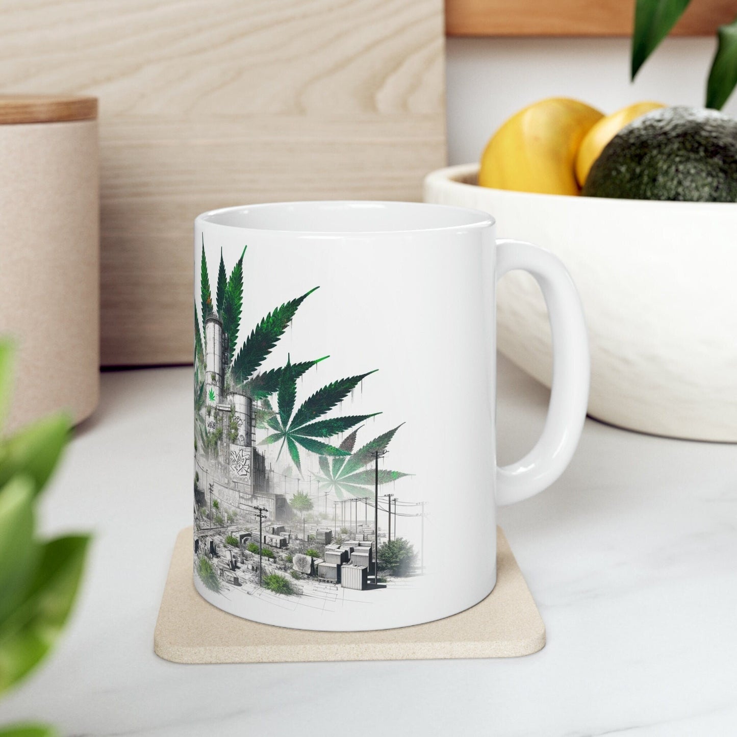 WEED POWER PLANT - Marijuana Themed Coffee Mug - Perfect Gift for Smokers/Stoner, Marijuana Lover; Wake and Bake Mug - Weed Mug / Stoner Mug