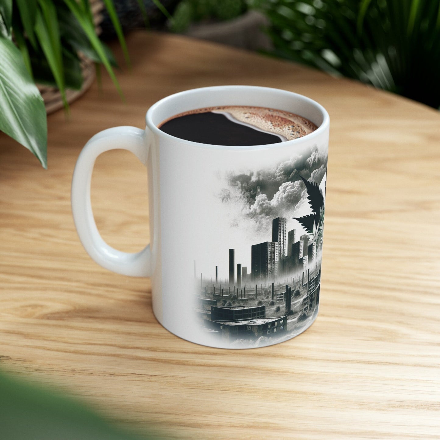 DYSTOPIAN WEED CITY - Marijuana Themed Coffee Mugs - Perfect Gift for Smokers / Stoners; Wake and Bake Mug - Weed Mug / Stoner Mug