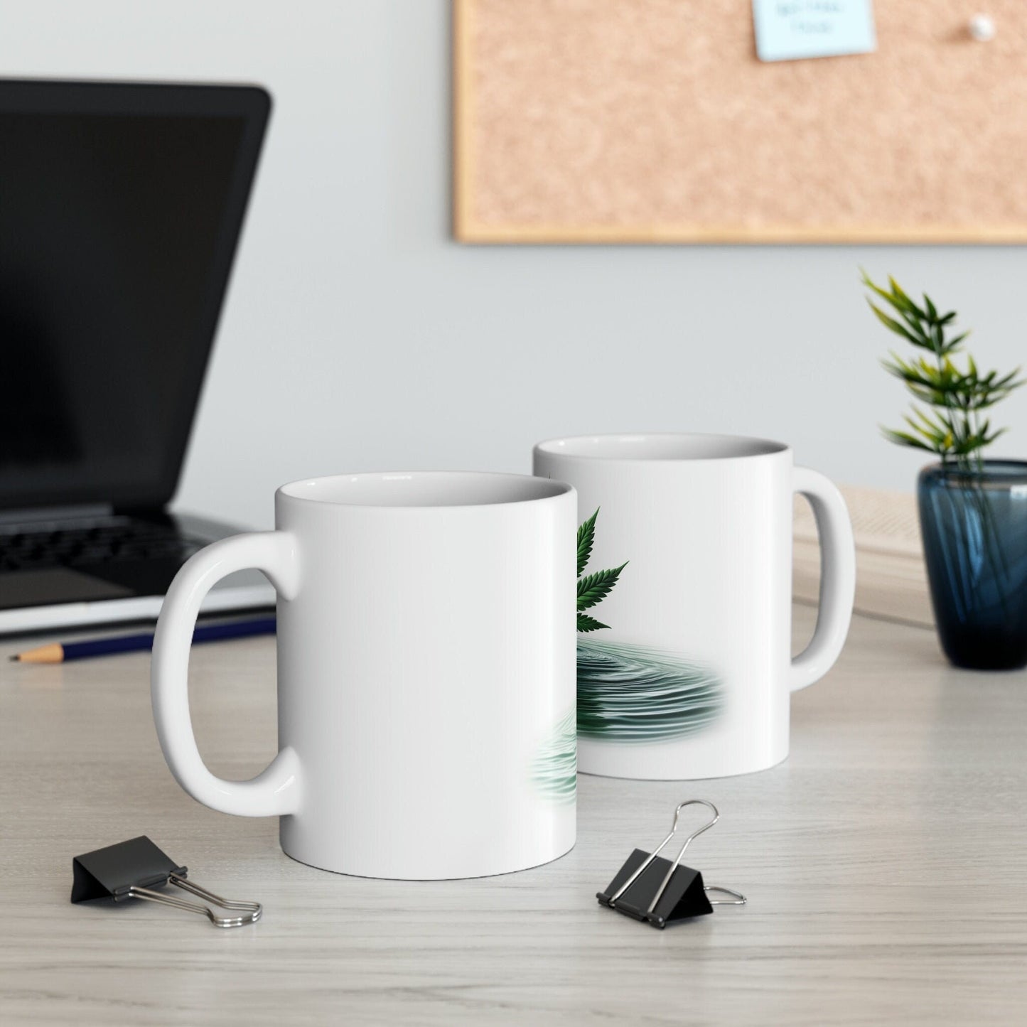 WEED & WATER - Marijuana Themed Coffee Mugs - Perfect Gift for Smokers, Stoners, Marijuana Lovers; Wake and Bake Mug - Weed Mug / Stoner Mug