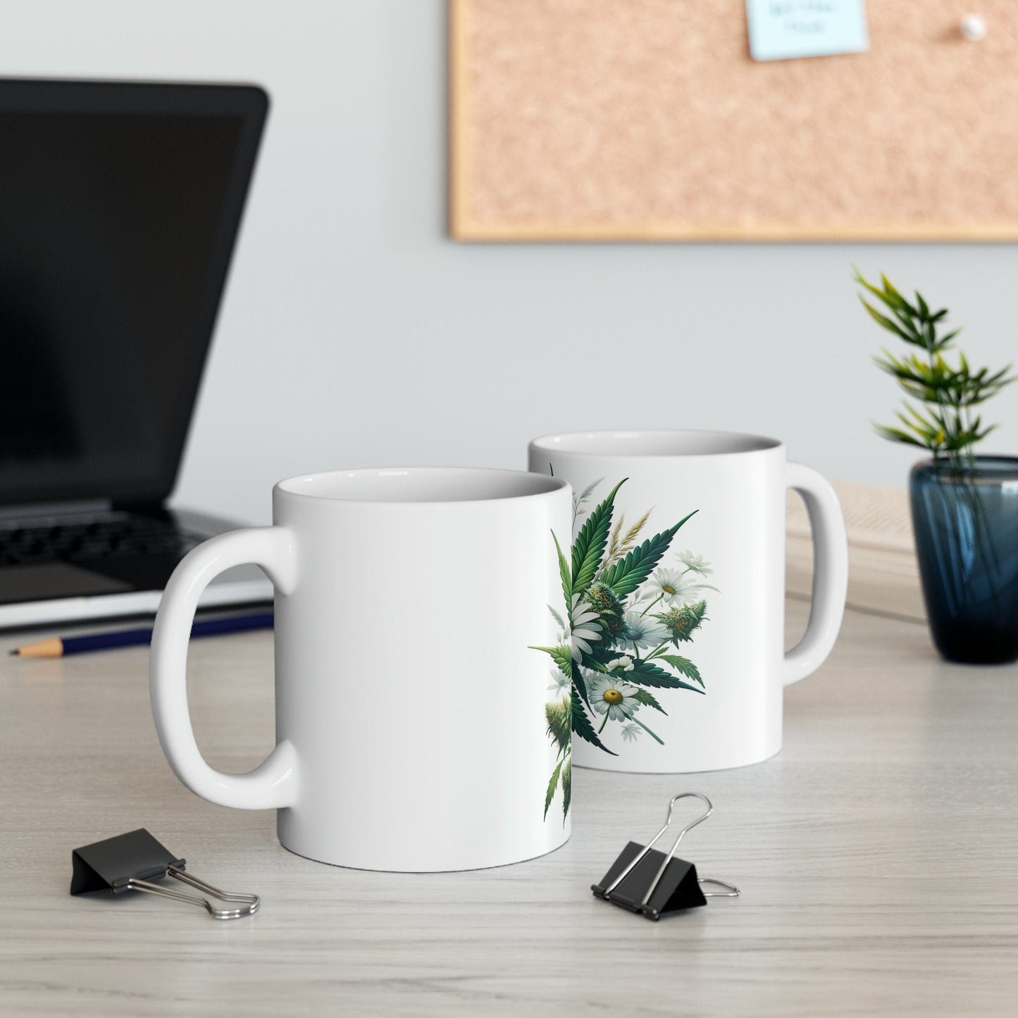 DAISY Flower - WEED Themed Coffee Mugs - Perfect Gift for Smokers, Stoners, Marijuana Lovers; Wake and Bake Mug - Marijuana Mug / Stoner Mug