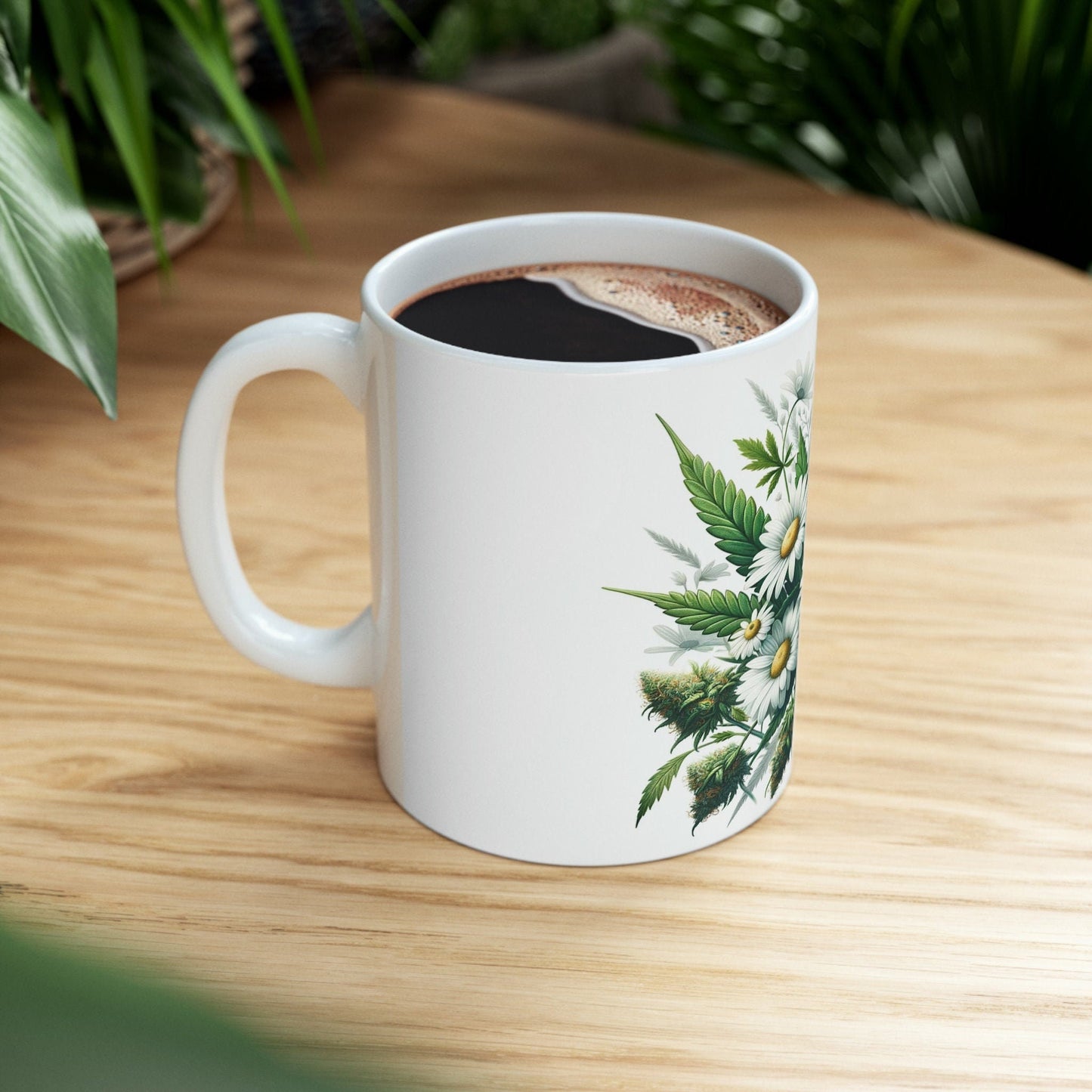 DAISY Flower - WEED Themed Coffee Mugs - Perfect Gift for Smokers, Stoners, Marijuana Lovers; Wake and Bake Mug - Marijuana Mug / Stoner Mug