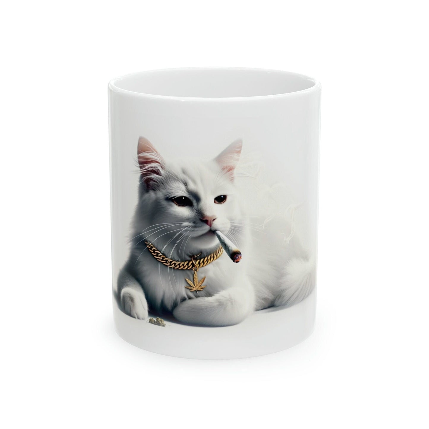THUG KITTY - WEED Themed Coffee Mugs - Perfect Gift for Smokers, Stoners, Marijuana Lovers; Wake and Bake Mug, Marijuana Mug / Stoner Mug