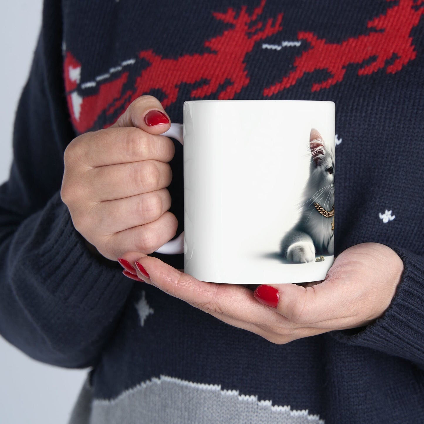 THUG KITTY - WEED Themed Coffee Mugs - Perfect Gift for Smokers, Stoners, Marijuana Lovers; Wake and Bake Mug, Marijuana Mug / Stoner Mug