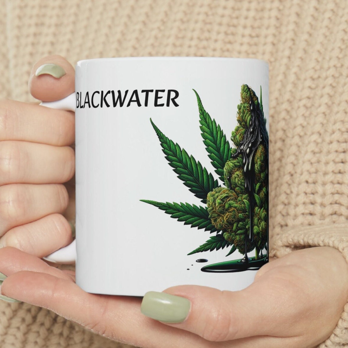 BLACKWATER - WEED Strain Themed Coffee Mugs - Perfect Gift for Smokers, Stoners, Marijuana Lovers; Wake and Bake Essentials