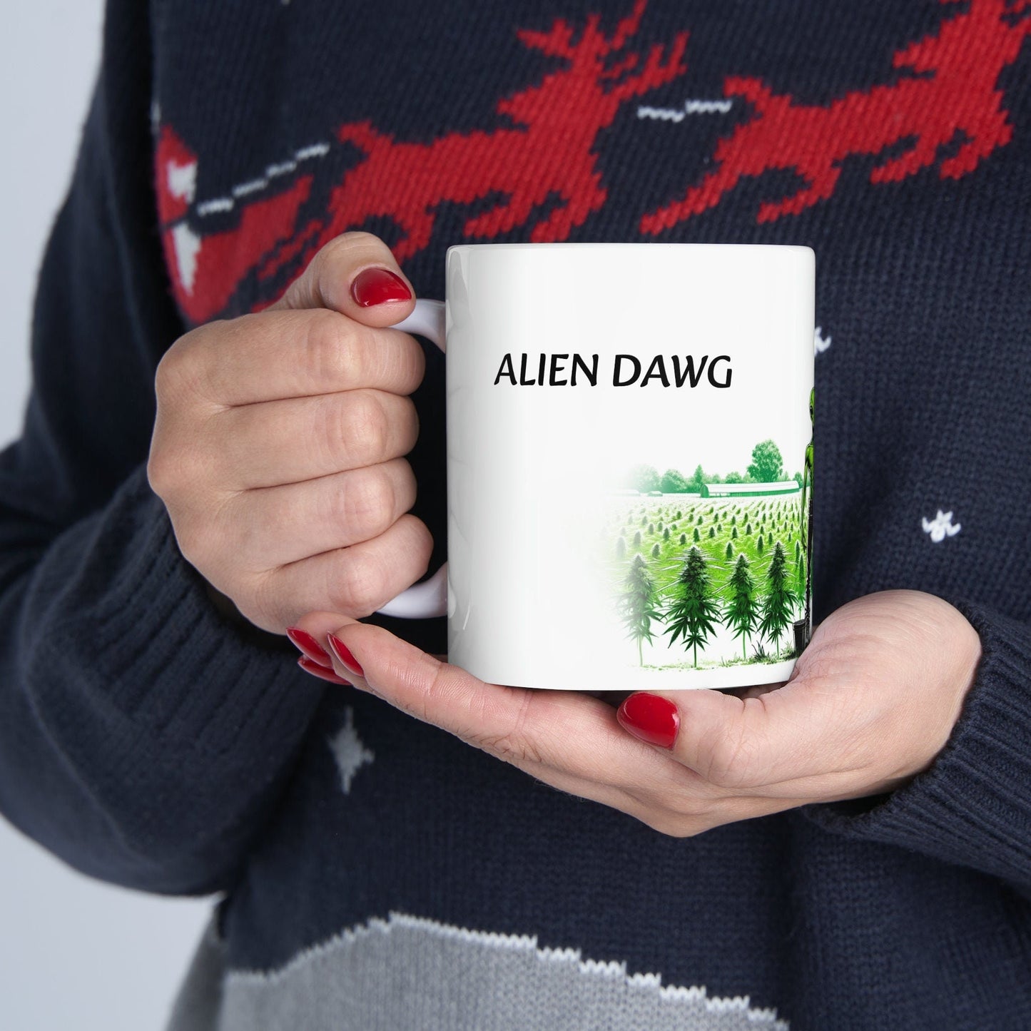 ALIEN DAWG - WEED Strain Themed Coffee Mugs - Perfect Gift for Smokers, Stoners, Marijuana Lovers; Wake and Bake Essentials