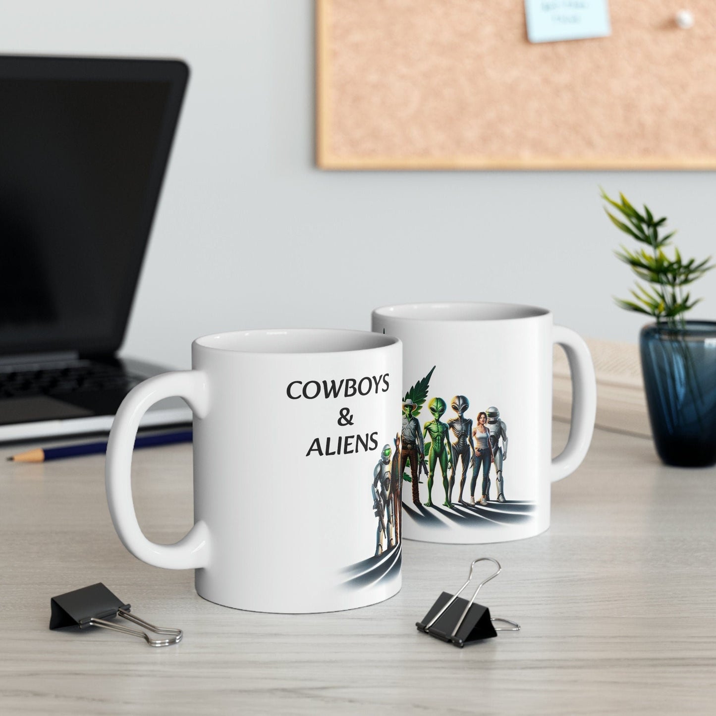 COWBOYS & ALIENS - WEED Strain Themed Coffee Mugs - Perfect Gift for Smokers, Stoners, Marijuana Lovers; Wake and Bake Essentials