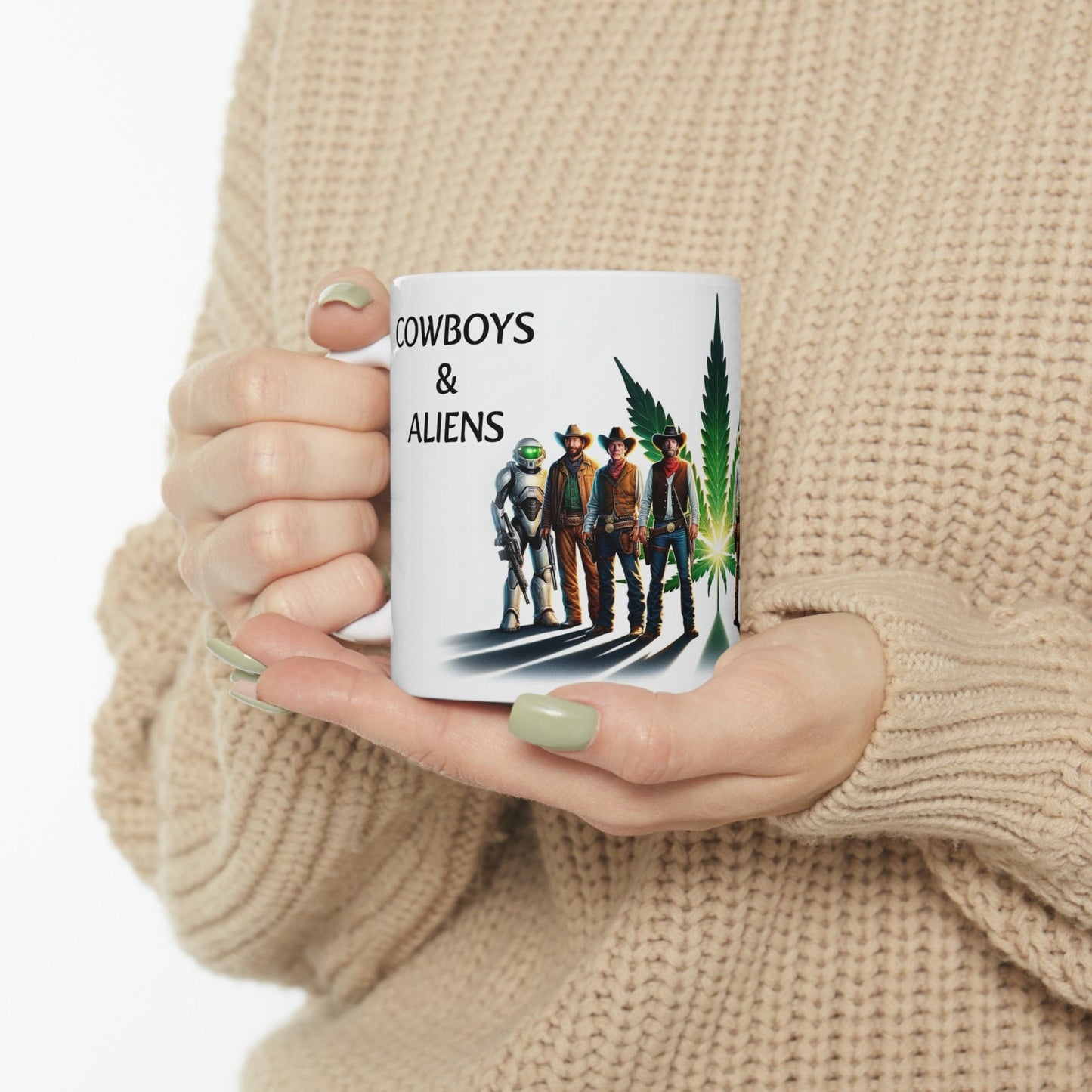COWBOYS & ALIENS - WEED Strain Themed Coffee Mugs - Perfect Gift for Smokers, Stoners, Marijuana Lovers; Wake and Bake Essentials