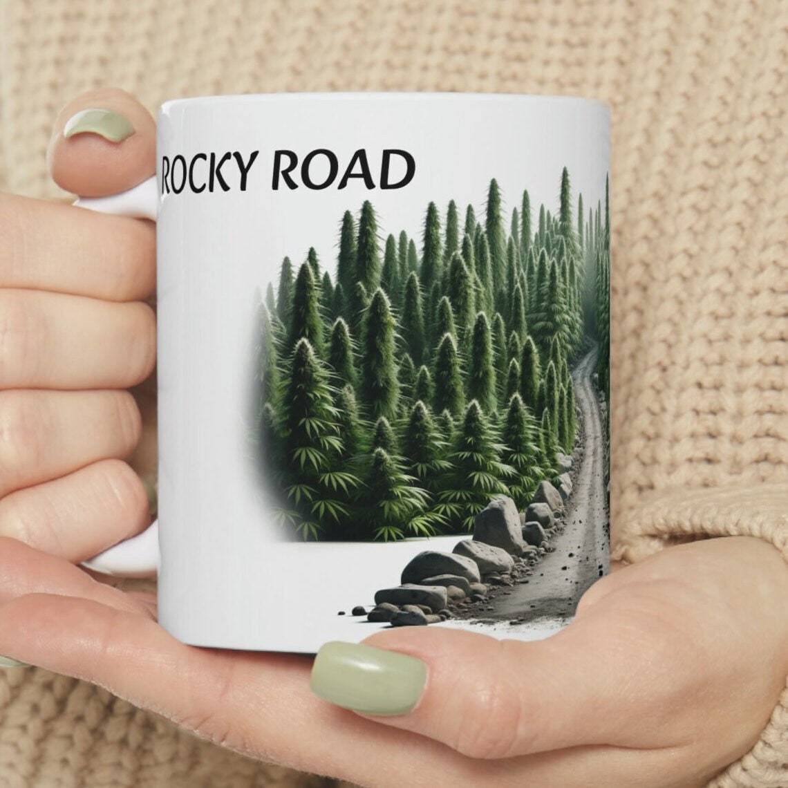 ROCKY ROAD - WEED Strain Themed Coffee Mugs - Perfect Gift for Smokers, Stoners, Marijuana Lovers; Wake and Bake Essentials