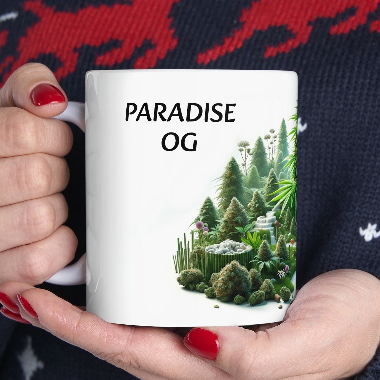PARADISE OG - WEED Strain Themed Coffee Mugs - Perfect Gift for Smokers, Stoners, Marijuana Lovers; Wake and Bake Essentials