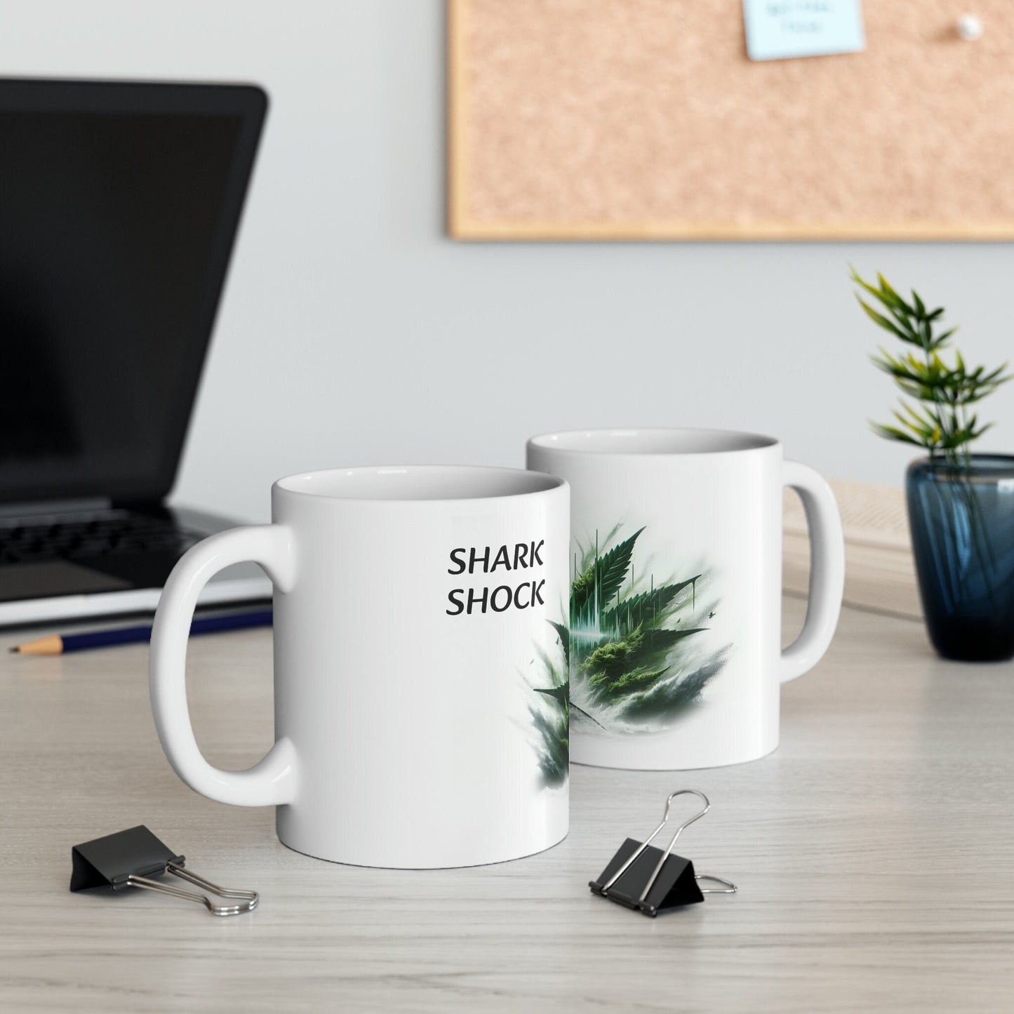 SHARK SHOCK - WEED Strain Themed Coffee Mugs - Perfect Gift for Smokers, Stoners, Marijuana Lovers; Wake and Bake Essentials