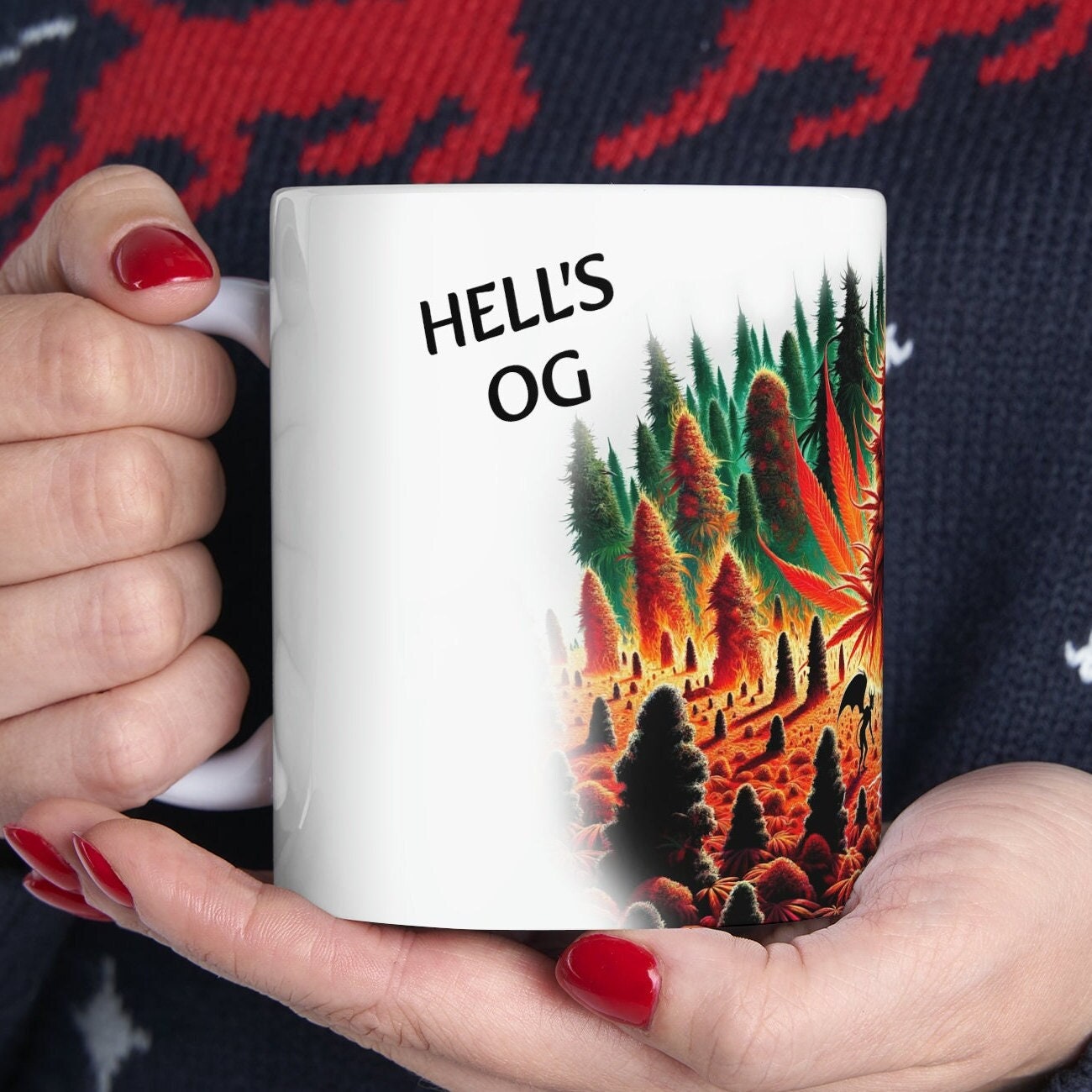 HELL'S OG - WEED Strain Themed Coffee Mugs - Perfect Gift for Smokers, Stoners, Marijuana Lovers; Wake and Bake Essentials
