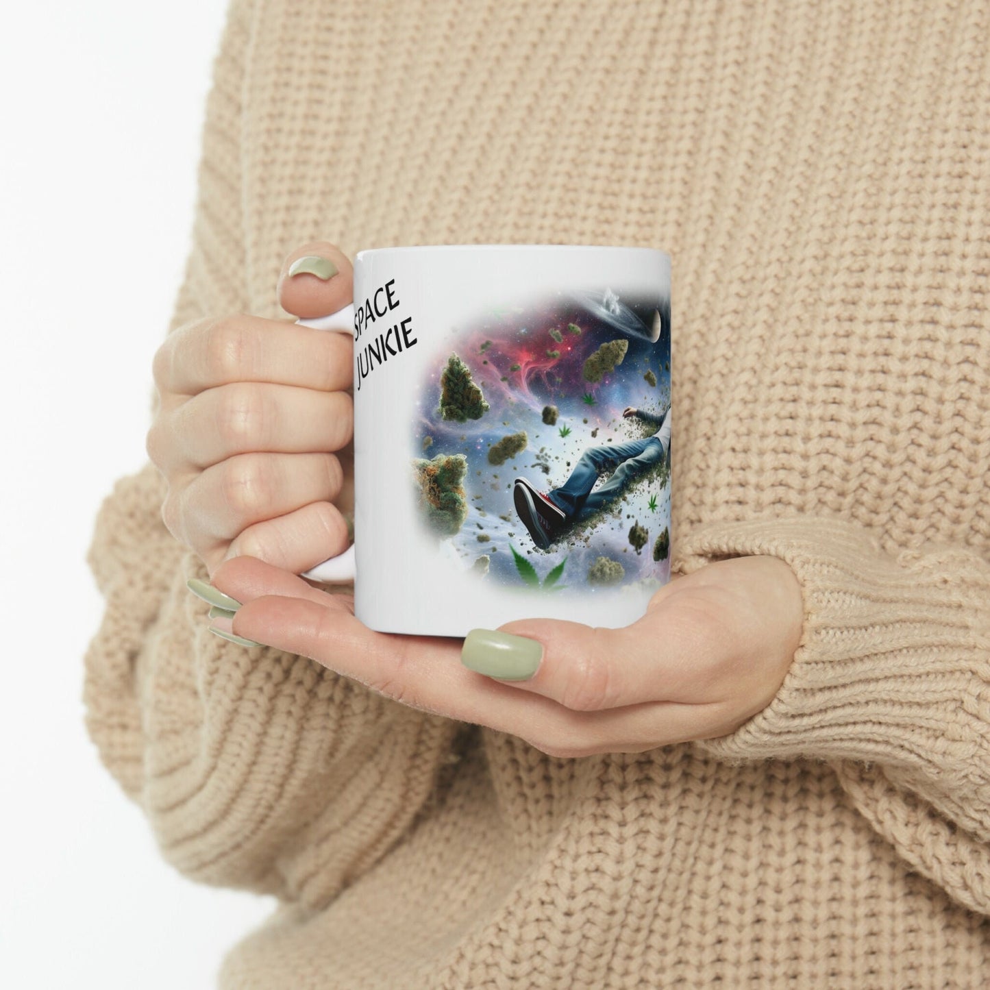 SPACE JUNKIE - WEED Strain Themed Coffee Mugs - Perfect Gift for Smokers, Stoners, Marijuana Lovers; Wake and Bake Essentials