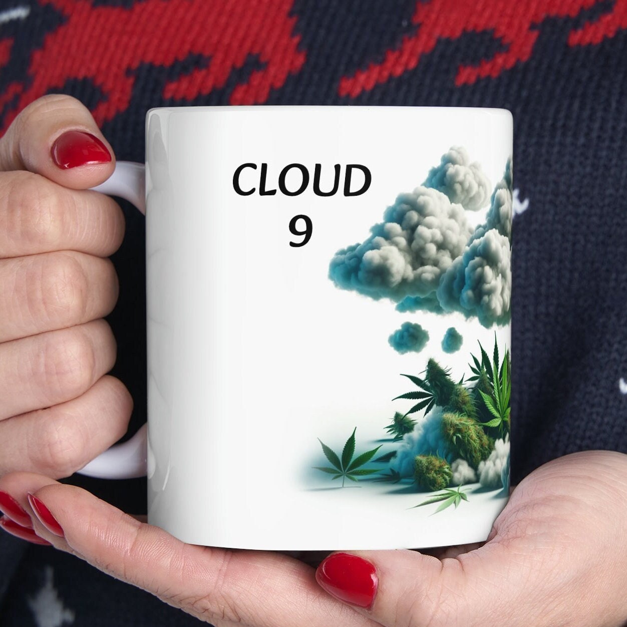 CLOUD 9 - WEED Strain Themed Coffee Mugs - Perfect Gift for Smokers, Stoners, Marijuana Lovers; Wake and Bake Essentials