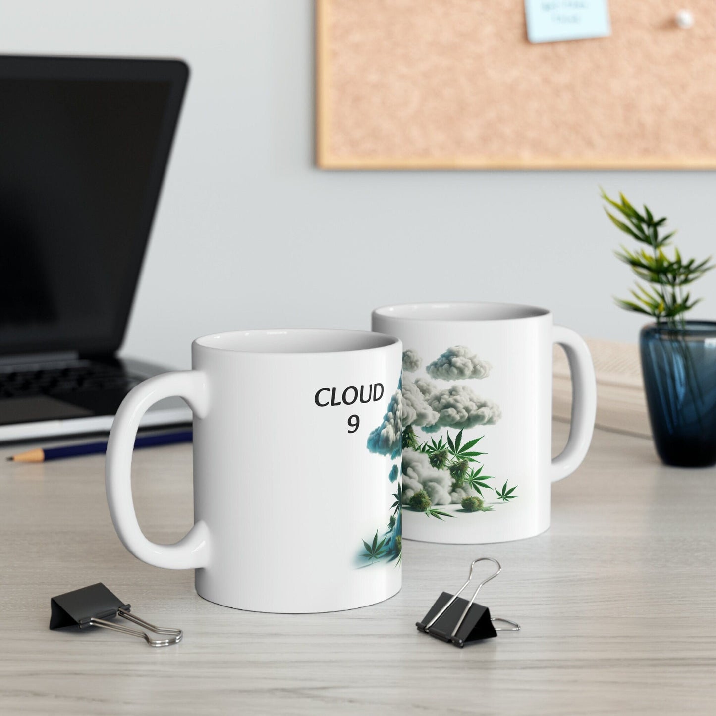 CLOUD 9 - WEED Strain Themed Coffee Mugs - Perfect Gift for Smokers, Stoners, Marijuana Lovers; Wake and Bake Essentials