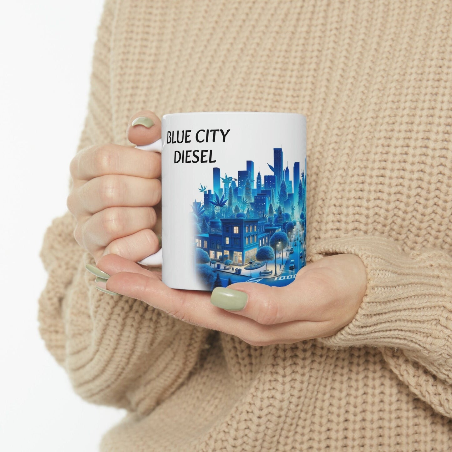 BLUE CITY Diesel - WEED Strain Themed Coffee Mugs - Perfect Gift for Smokers, Stoners, Marijuana Lovers; Wake and Bake Essentials