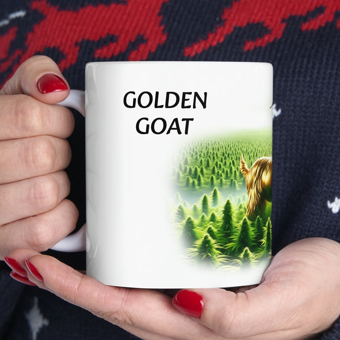 GOLDEN GOAT - WEED Strain Themed Coffee Mugs - Perfect Gift for Smokers, Stoners, Marijuana Lovers; Wake and Bake Essentials