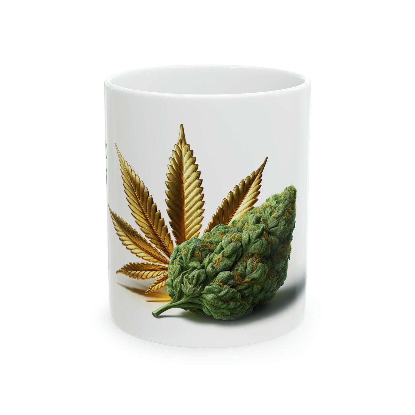 GOLD LEAF - WEED Strain Themed Coffee Mugs - Perfect Gift for Smokers, Stoners, Marijuana Lovers; Wake and Bake Essentials
