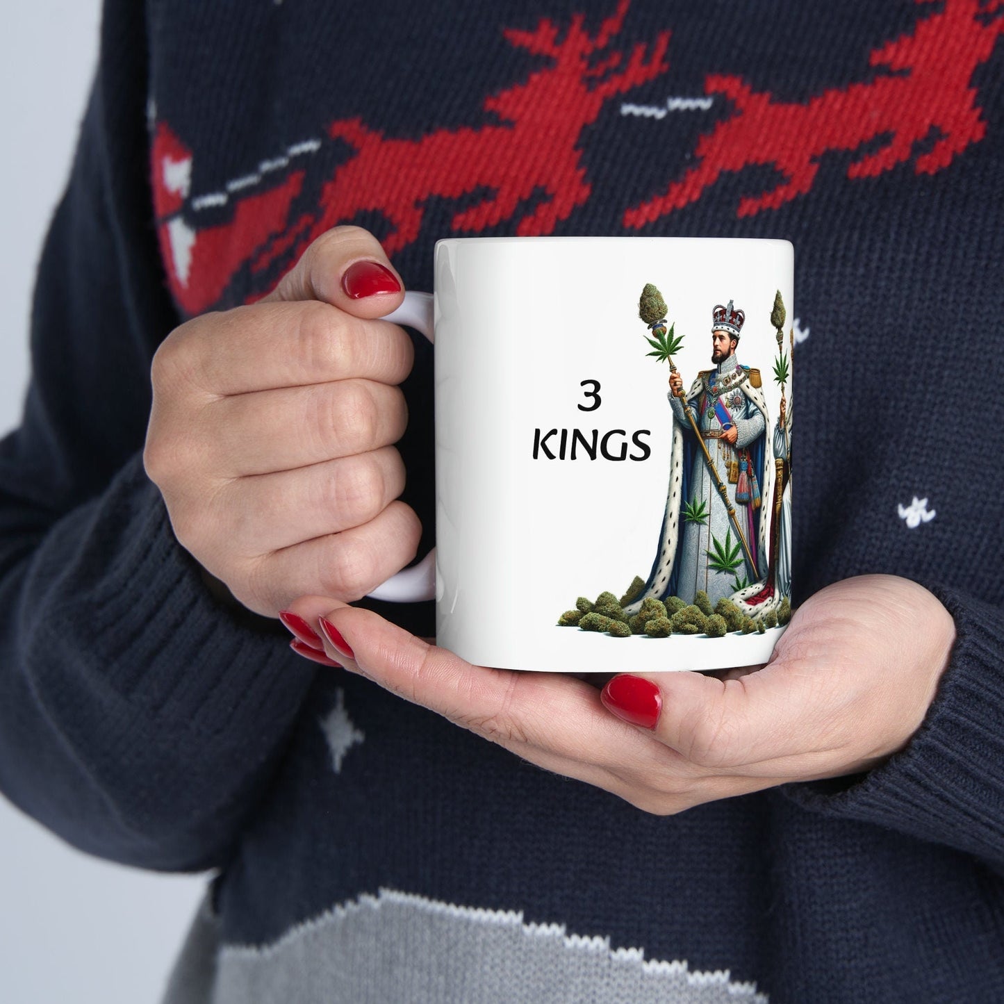 3 KINGS - WEED Strain Themed Coffee Mugs - Perfect Gift for Smokers, Stoners, Marijuana Lovers; Wake and Bake Essentials