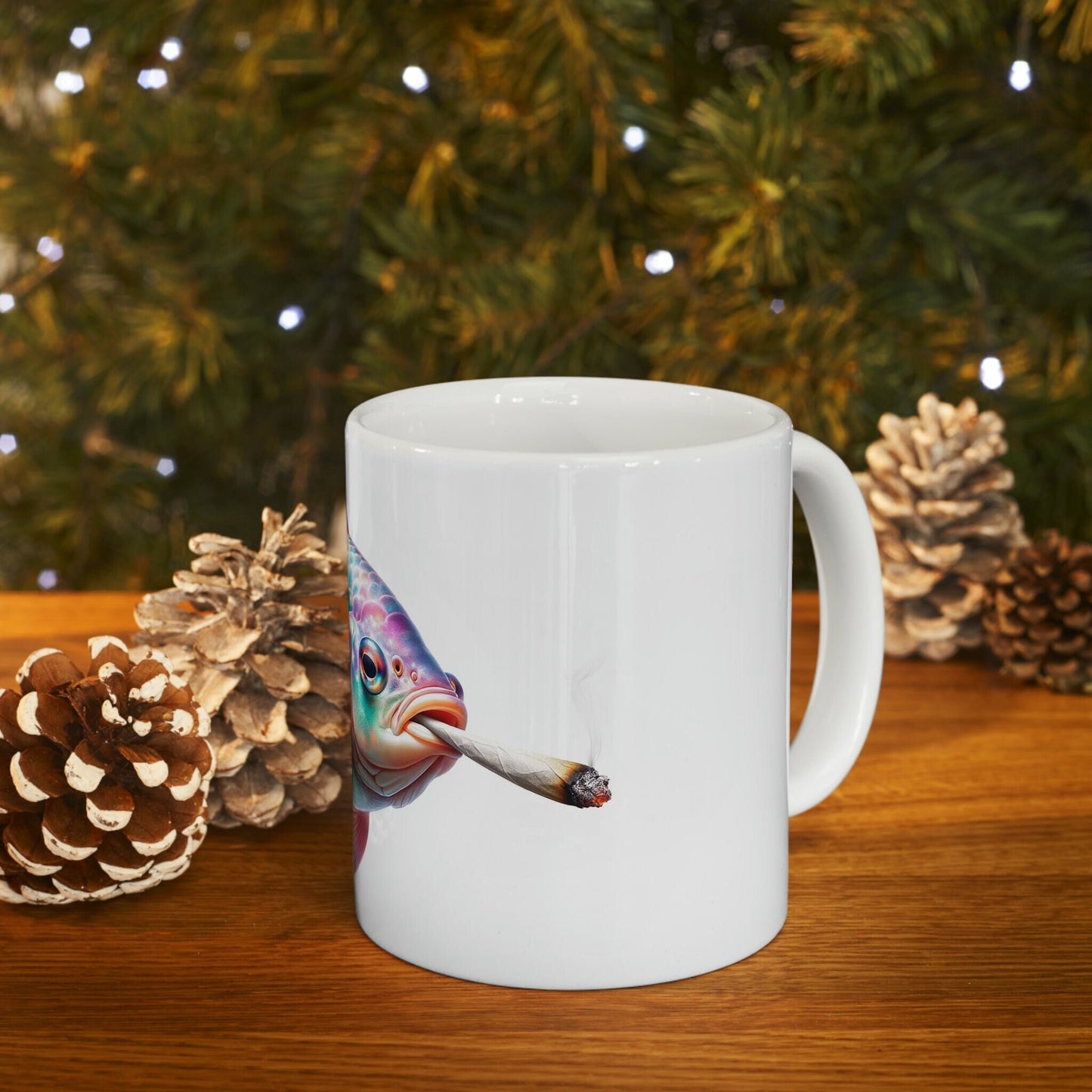 FISH - WEED Themed Coffee Mugs - Perfect Gift for Smokers, Stoners, Growers; Animal Lovers - Marijuana Mug for Wake and Bake