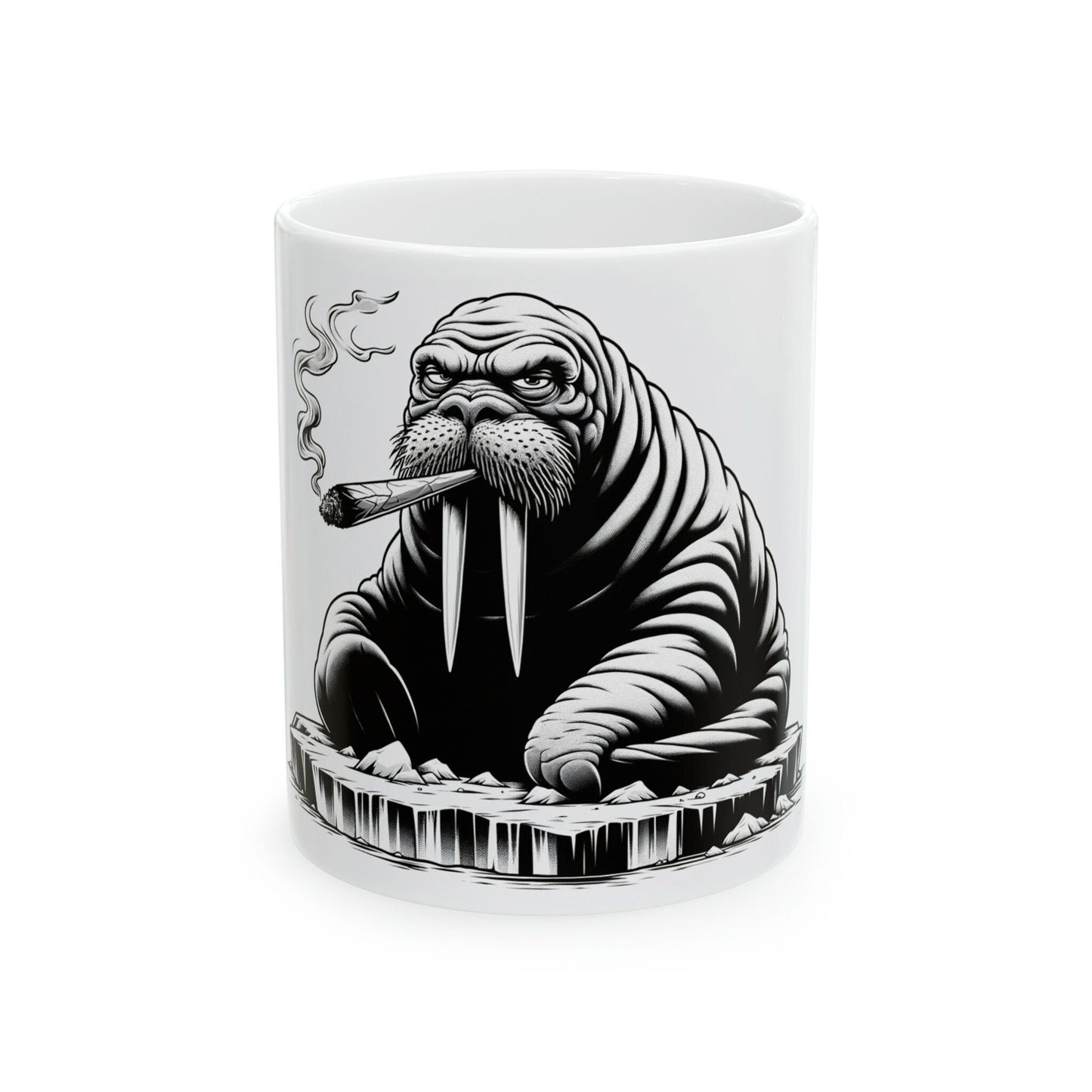 WALRUS - WEED Themed Coffee Mugs - Perfect Gift for Smokers, Stoners, Growers; Animal Lovers - Marijuana Mug for Wake and Bake