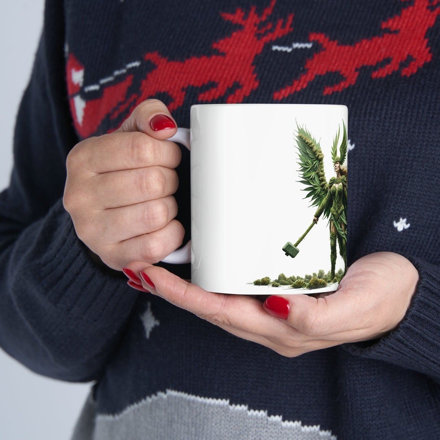 VALKYRIE - WEED Themed Coffee Mugs - Perfect Gift for Smokers, Stoners, Growers; Animal Lovers - Marijuana Mug for Wake and Bake