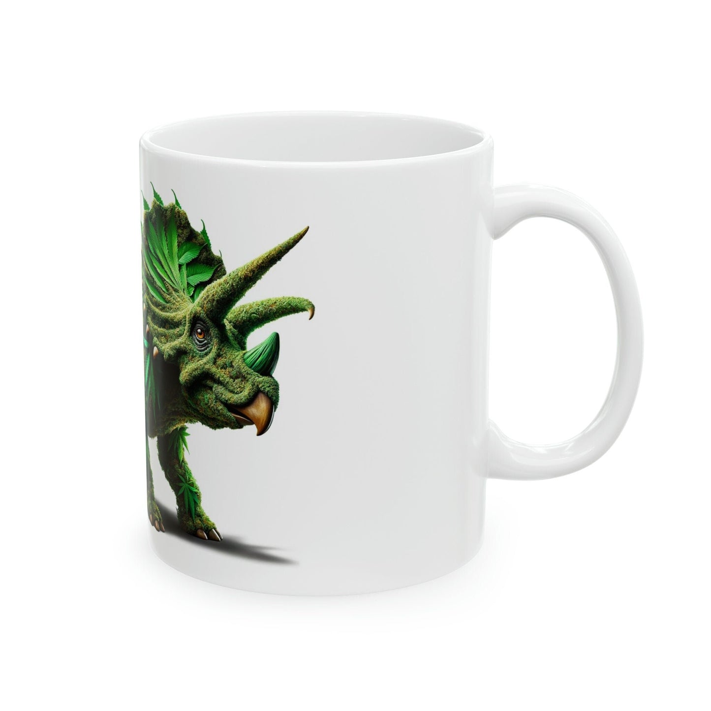 TRICERATOPS - WEED Themed Coffee Mugs - Perfect Gift for Smokers, Stoners, Growers; Animal Lovers - Marijuana Mug for Wake and Bake