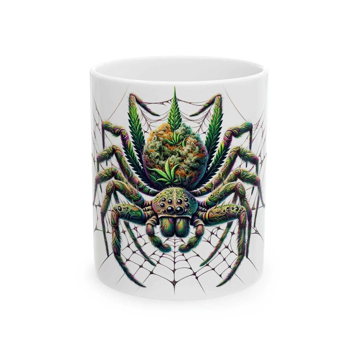 SPIDER - WEED Themed Coffee Mugs - Perfect Gift for Smokers, Stoners, Growers; Animal Lovers - Marijuana Mug for Wake and Bake