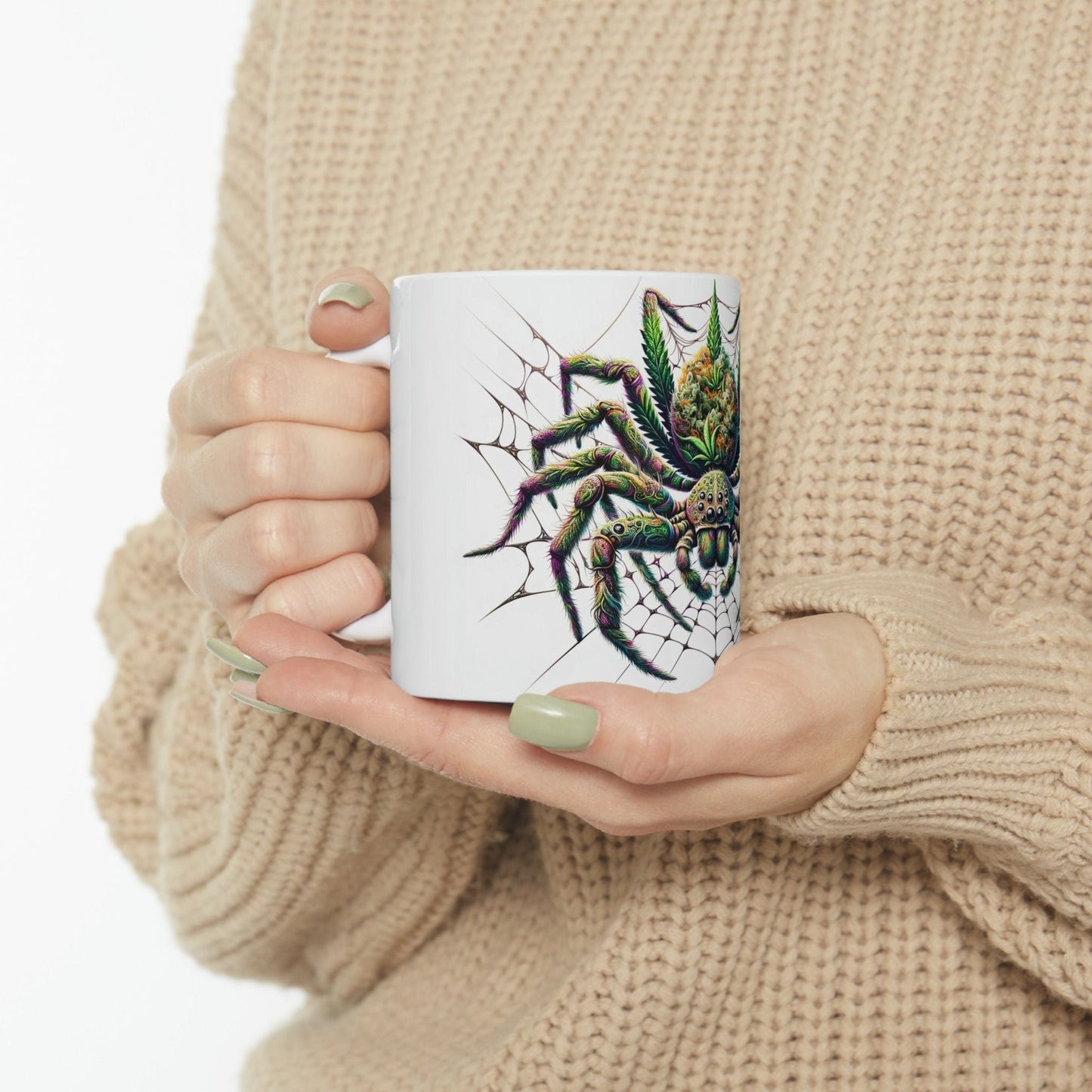 SPIDER - WEED Themed Coffee Mugs - Perfect Gift for Smokers, Stoners, Growers; Animal Lovers - Marijuana Mug for Wake and Bake