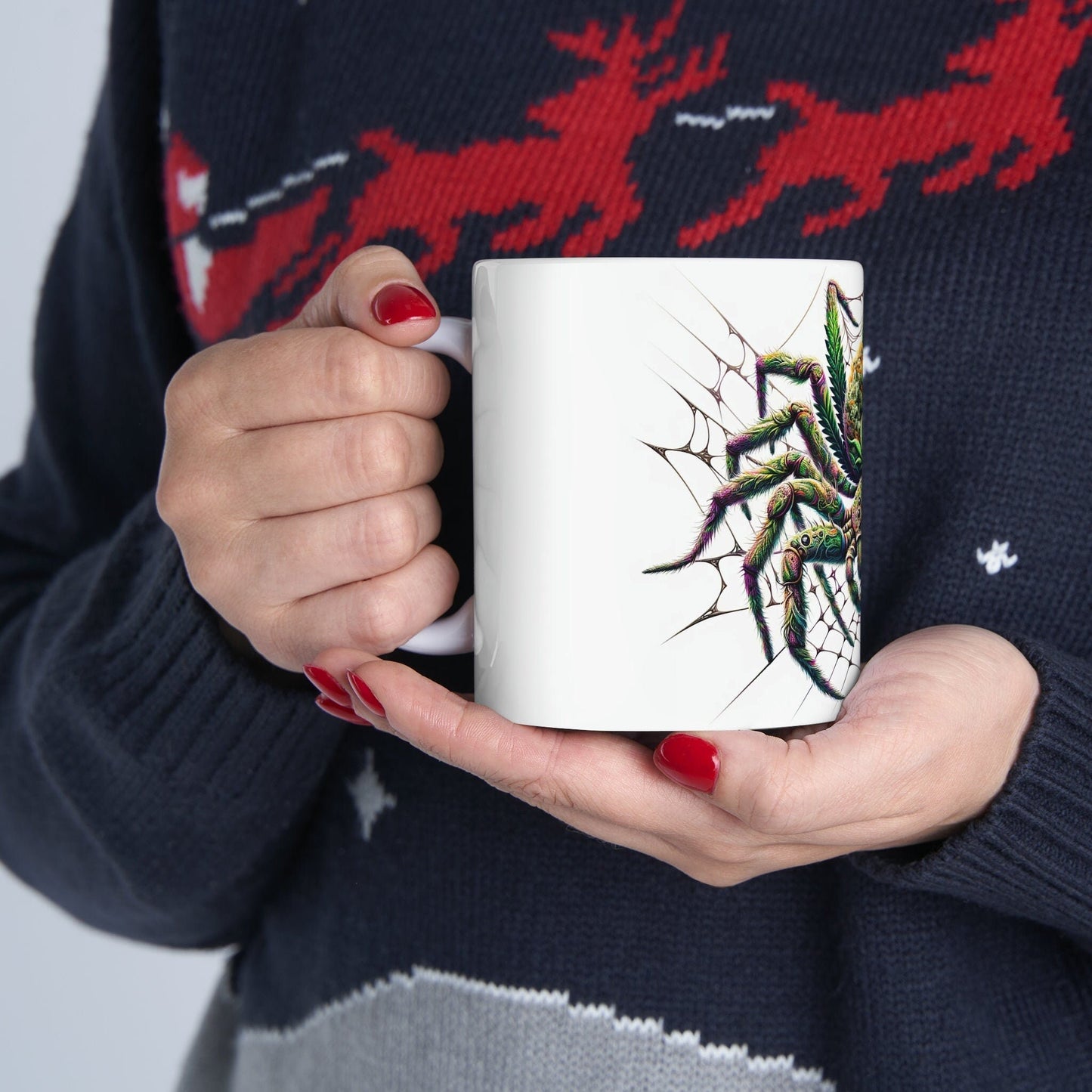 SPIDER - WEED Themed Coffee Mugs - Perfect Gift for Smokers, Stoners, Growers; Animal Lovers - Marijuana Mug for Wake and Bake