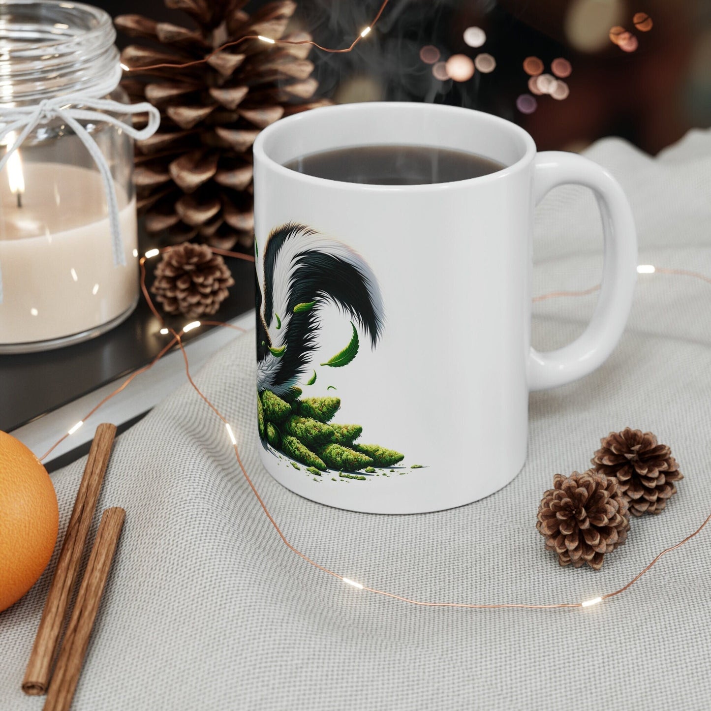 SKUNK - WEED Themed Coffee Mugs - Perfect Gift for Smokers, Stoners, Growers; Animal Lovers - Marijuana Mug for Wake and Bake