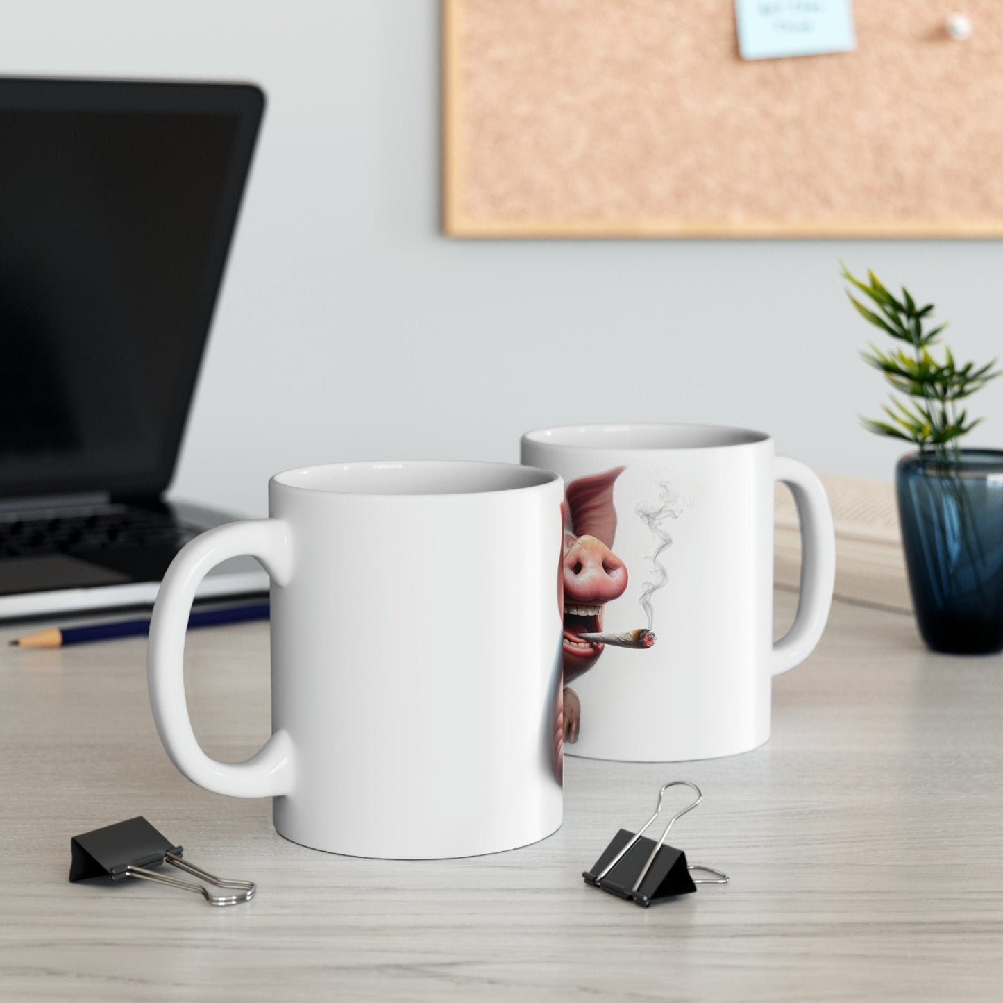 PIG - WEED Themed Coffee Mugs - Perfect Gift for Smokers, Stoners, Growers; Animal Lovers - Marijuana Mug for Wake and Bake