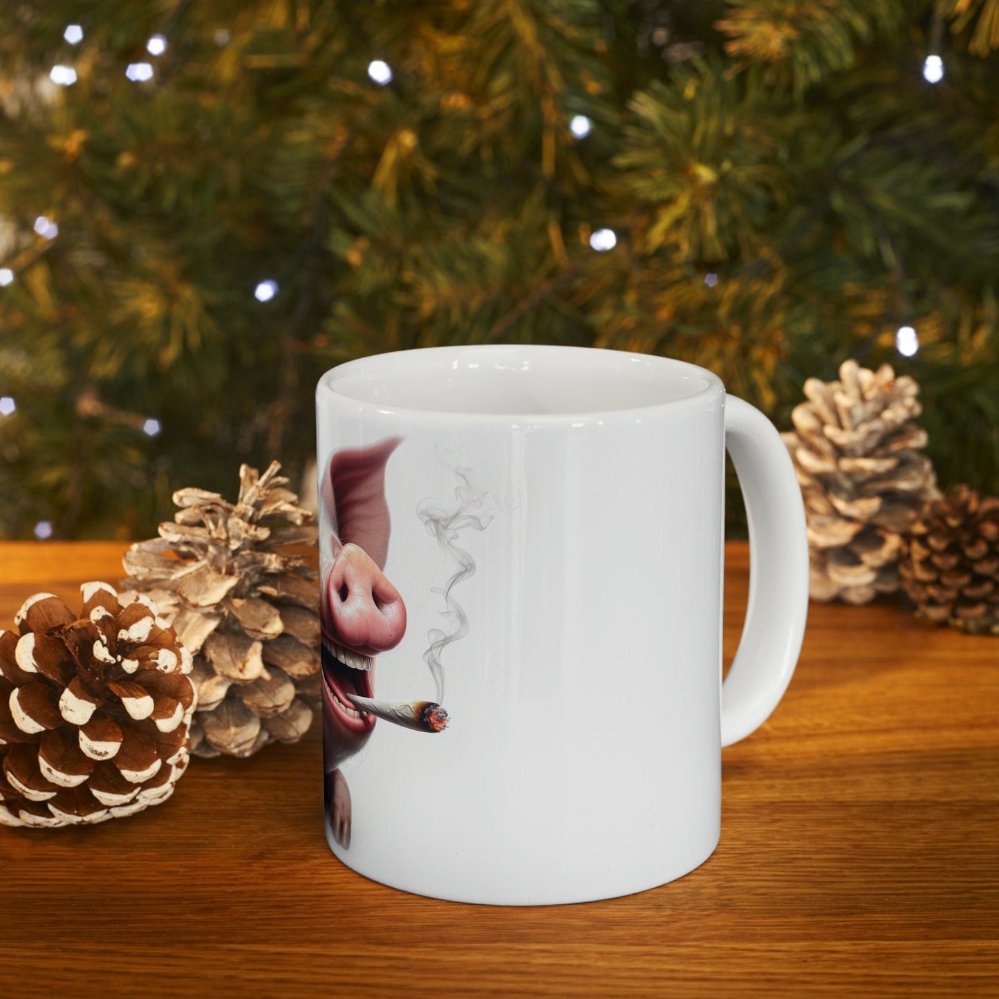 PIG - WEED Themed Coffee Mugs - Perfect Gift for Smokers, Stoners, Growers; Animal Lovers - Marijuana Mug for Wake and Bake