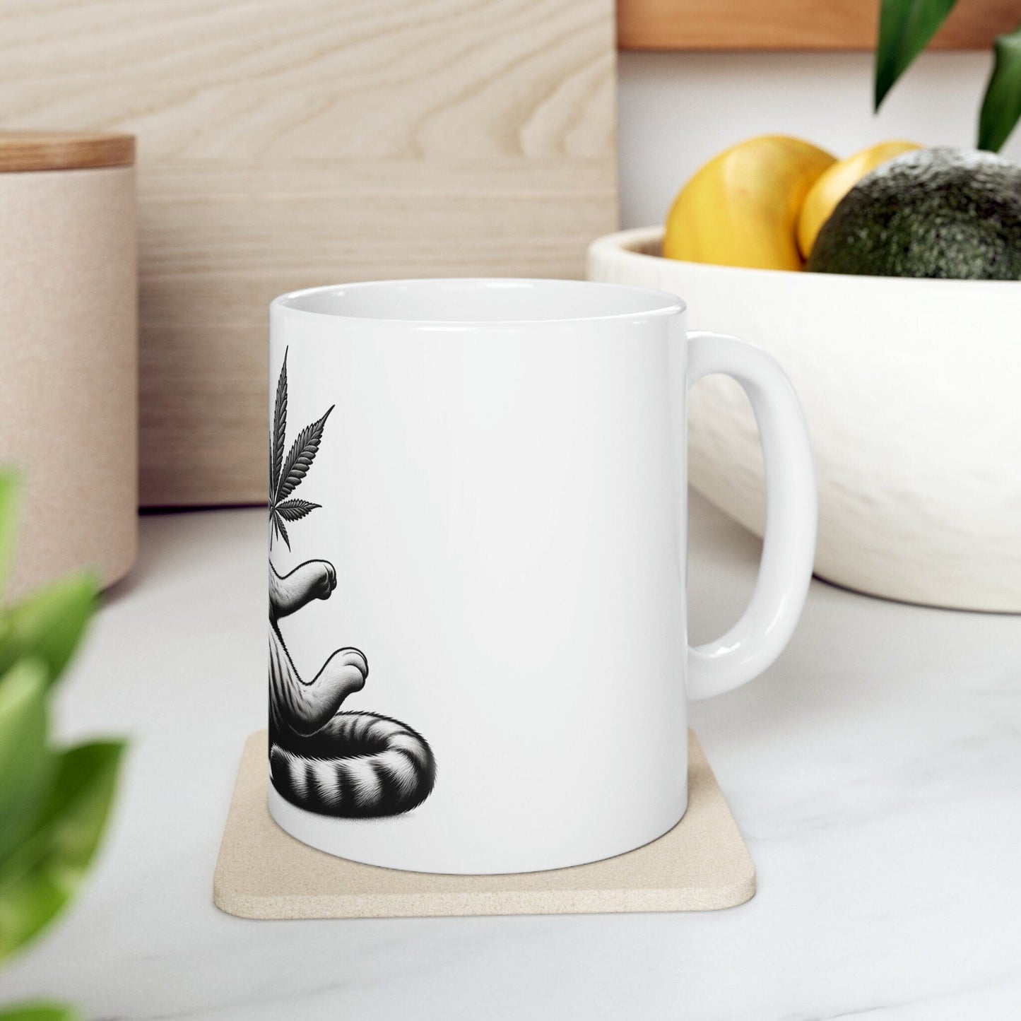 Stoner KITTY - WEED Themed Coffee Mugs - Perfect Gift for Smokers, Stoners, Growers; Animal Lovers - Marijuana Mug for Wake and Bake
