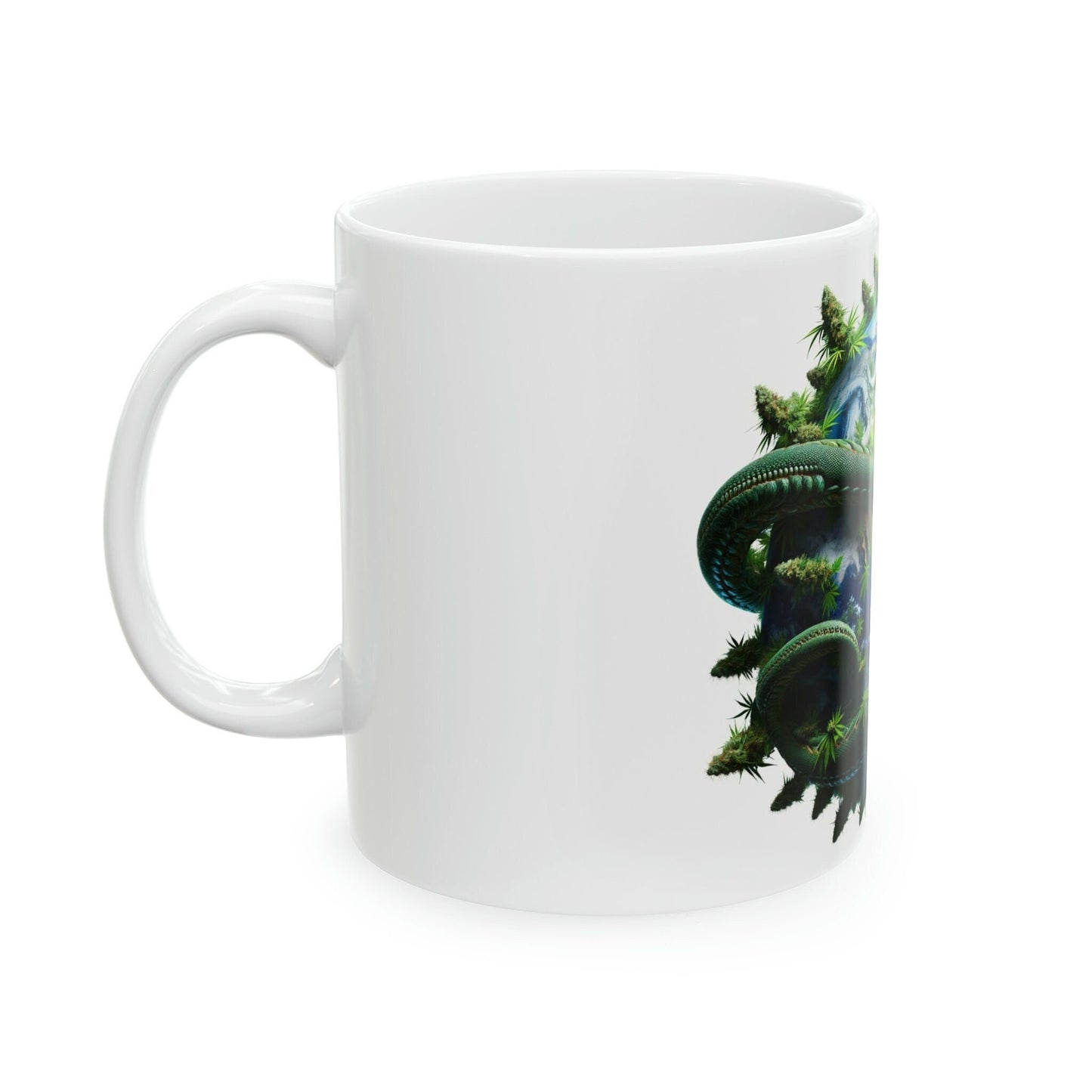 JORMUNGANDR - WEED Themed Coffee Mugs - Perfect Gift for Smokers, Stoners, Growers; Animal Lovers - Marijuana Mug for Wake and Bake