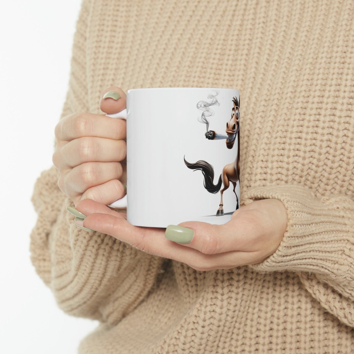 HORSE - WEED Themed Coffee Mugs - Perfect Gift for Smokers, Stoners, Growers; Animal Lovers - Marijuana Mug for Wake and Bake