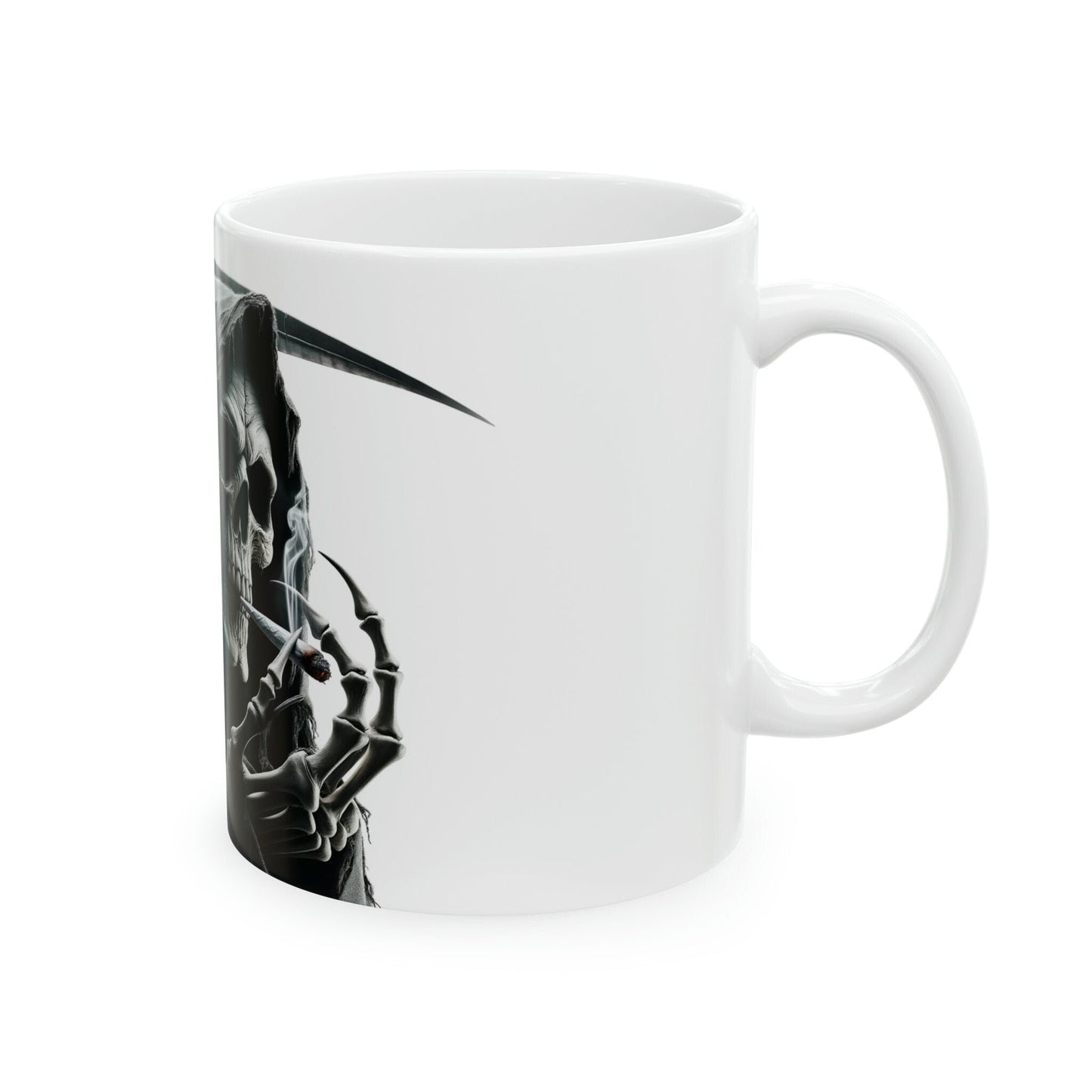 GRIM REAPER - WEED Themed Coffee Mugs - Perfect Gift for Smokers, Stoners, Growers; Animal Lovers - Marijuana Mug for Wake and Bake