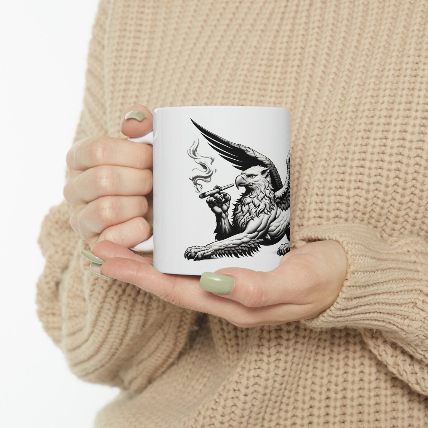 GRIFFIN - WEED Themed Coffee Mugs - Perfect Gift for Smokers, Stoners, Growers; Animal Lovers - Marijuana Mug for Wake and Bake