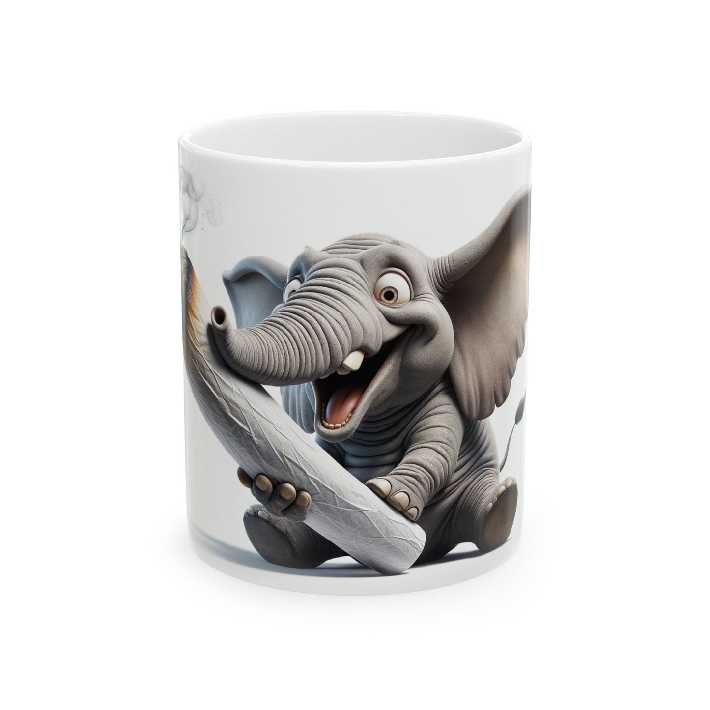 Baby ELEPHANT - WEED Themed Coffee Mugs - Perfect Gift for Smokers, Stoners, Growers; Animal Lovers - Marijuana Mug for Wake and Bake
