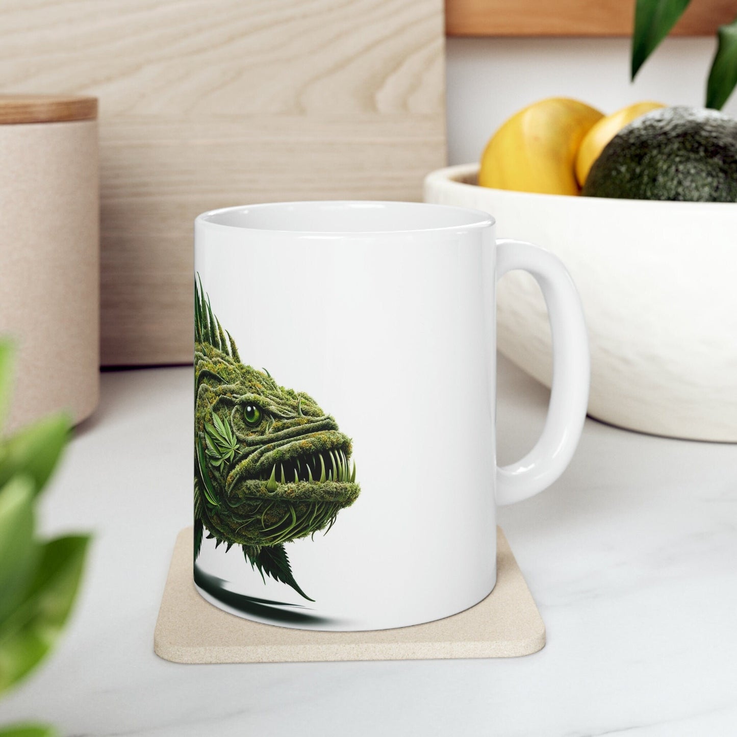 DUNKLEOSTEUS - WEED Themed Coffee Mugs - Perfect Gift for Smokers, Stoners, Growers; Animal Lovers - Marijuana Mug for Wake and Bake