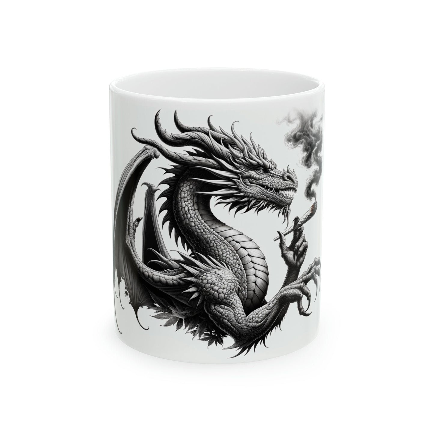 DRAGON - WEED Themed Coffee Mugs - Perfect Gift for Smokers, Stoners, Growers; Animal Lovers - Marijuana Mug for Wake and Bake