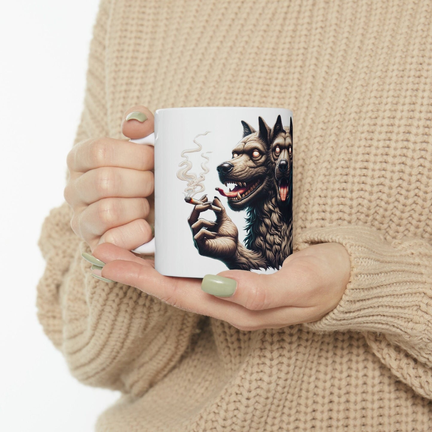 CERBERUS - WEED Themed Coffee Mugs - Perfect Gift for Smokers, Stoners, Marijuana Lovers, Growers; Smoker Enthusiasts - Wake and Bake
