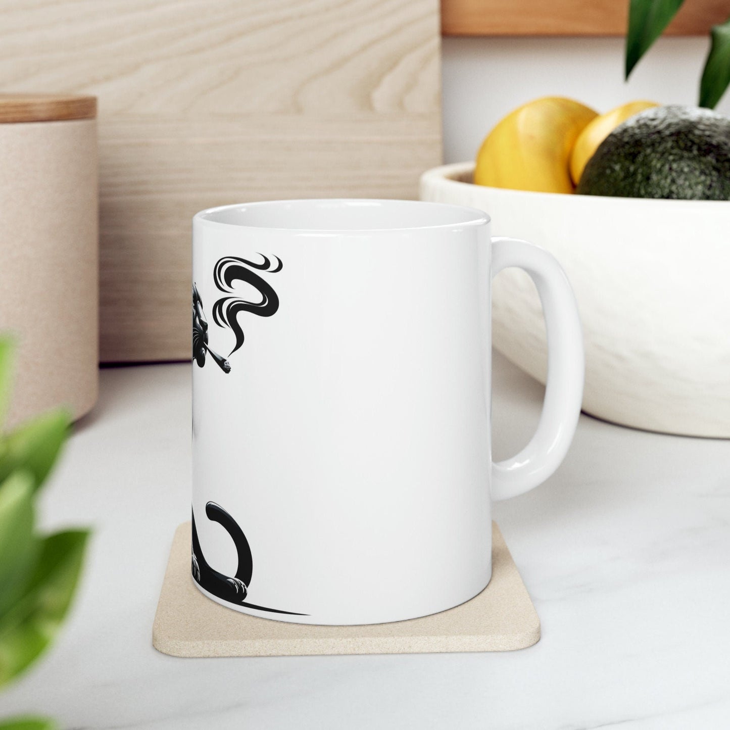 BLACK PANTHER - WEED Themed Coffee Mugs - Perfect Gift for Smokers, Stoners, Marijuana Lovers, Growers; Smoker - Wake and Bake