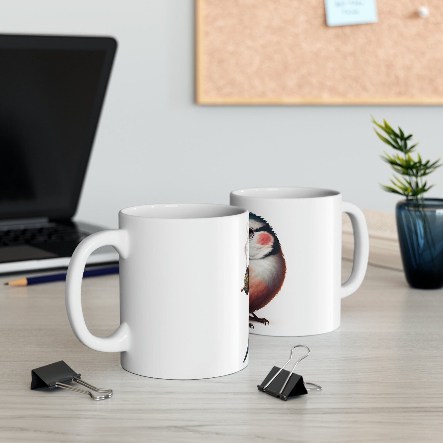 BIRDIE - WEED Themed Coffee Mugs - Perfect Gift for Smokers, Stoners, Marijuana Lovers, Growers; Smoker - Wake and Bake
